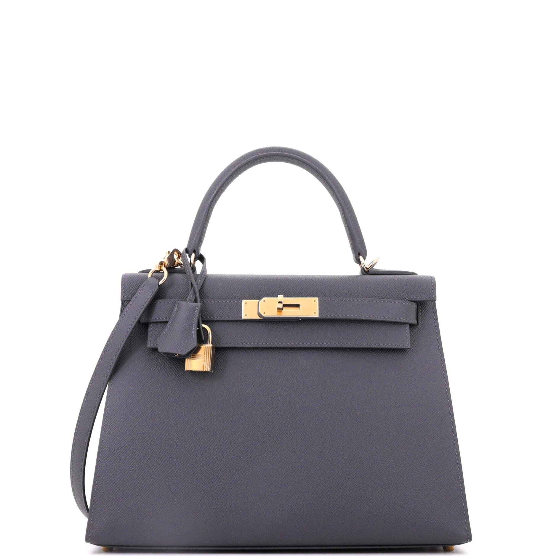 Hermes Kelly 28 Handbag Gris Misty Epsom Leather 2024