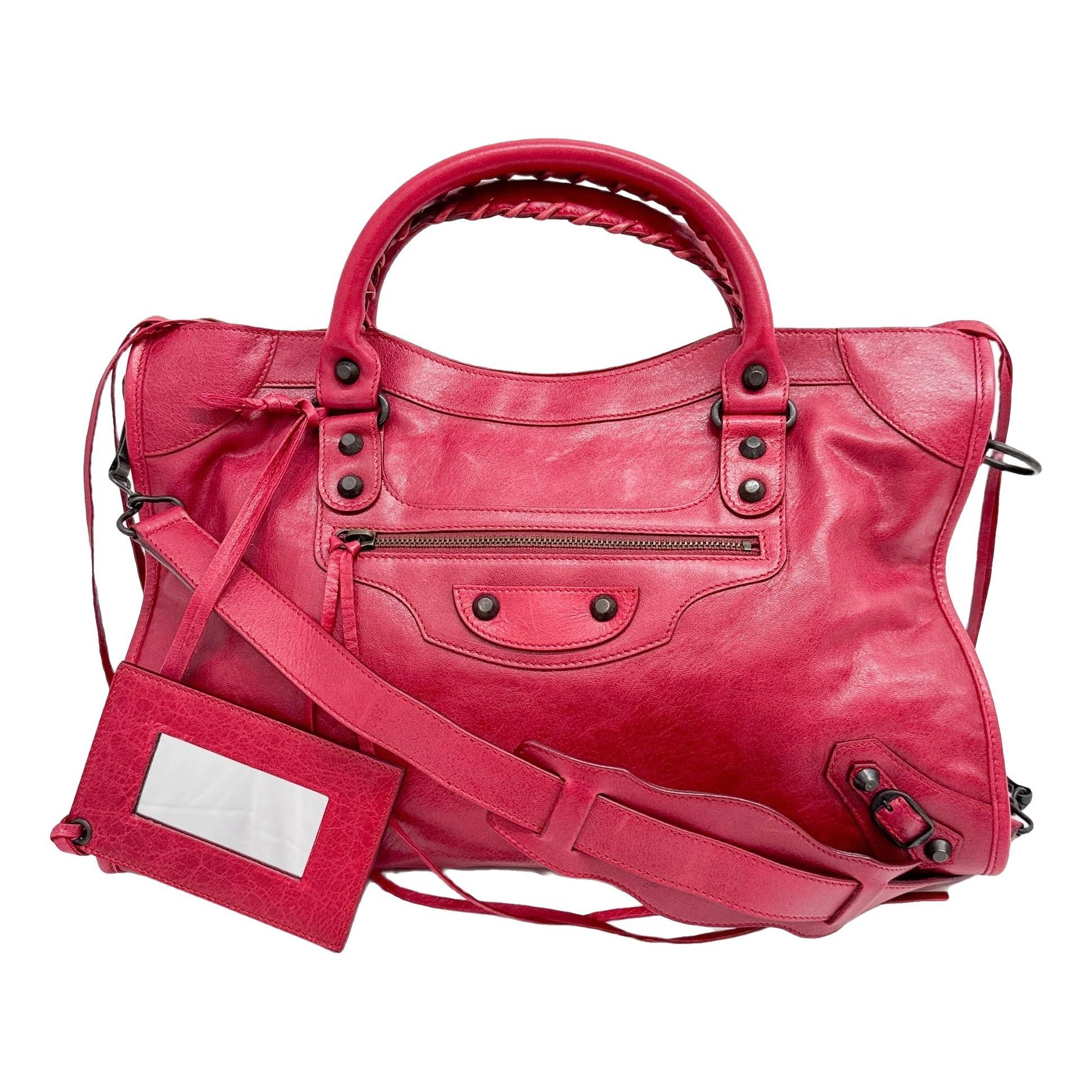City leather handbag