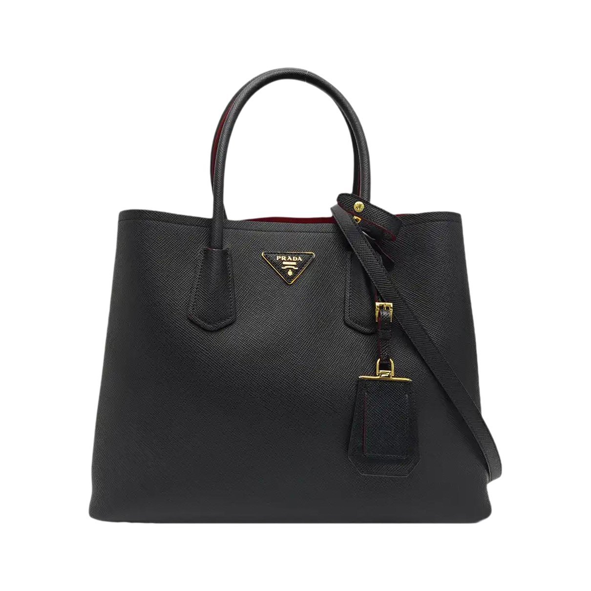 Double leather handbag