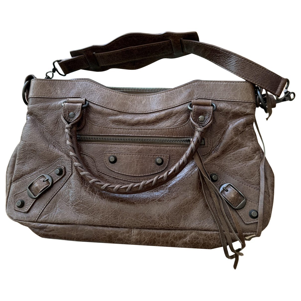 City leather handbag