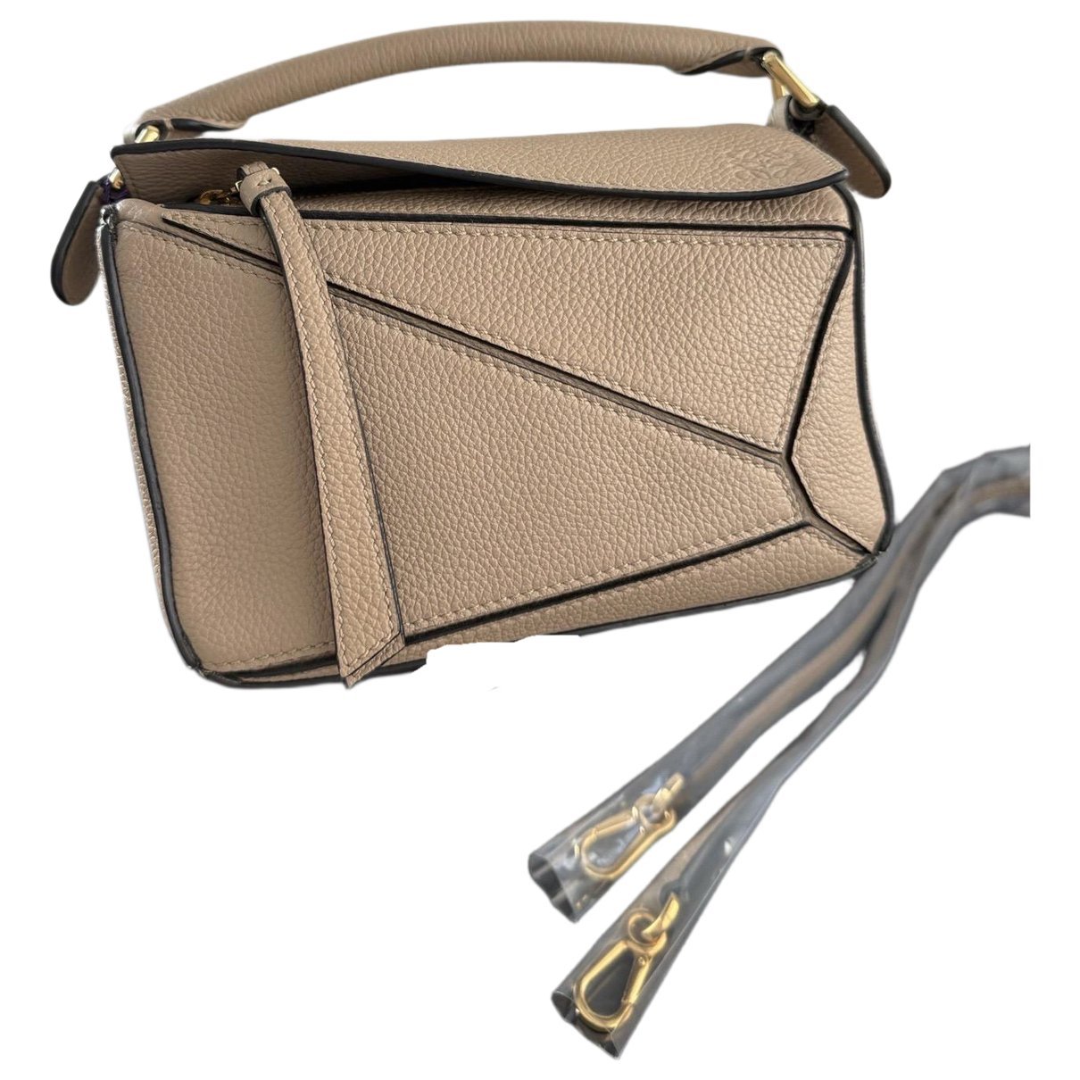 Puzzle leather handbag