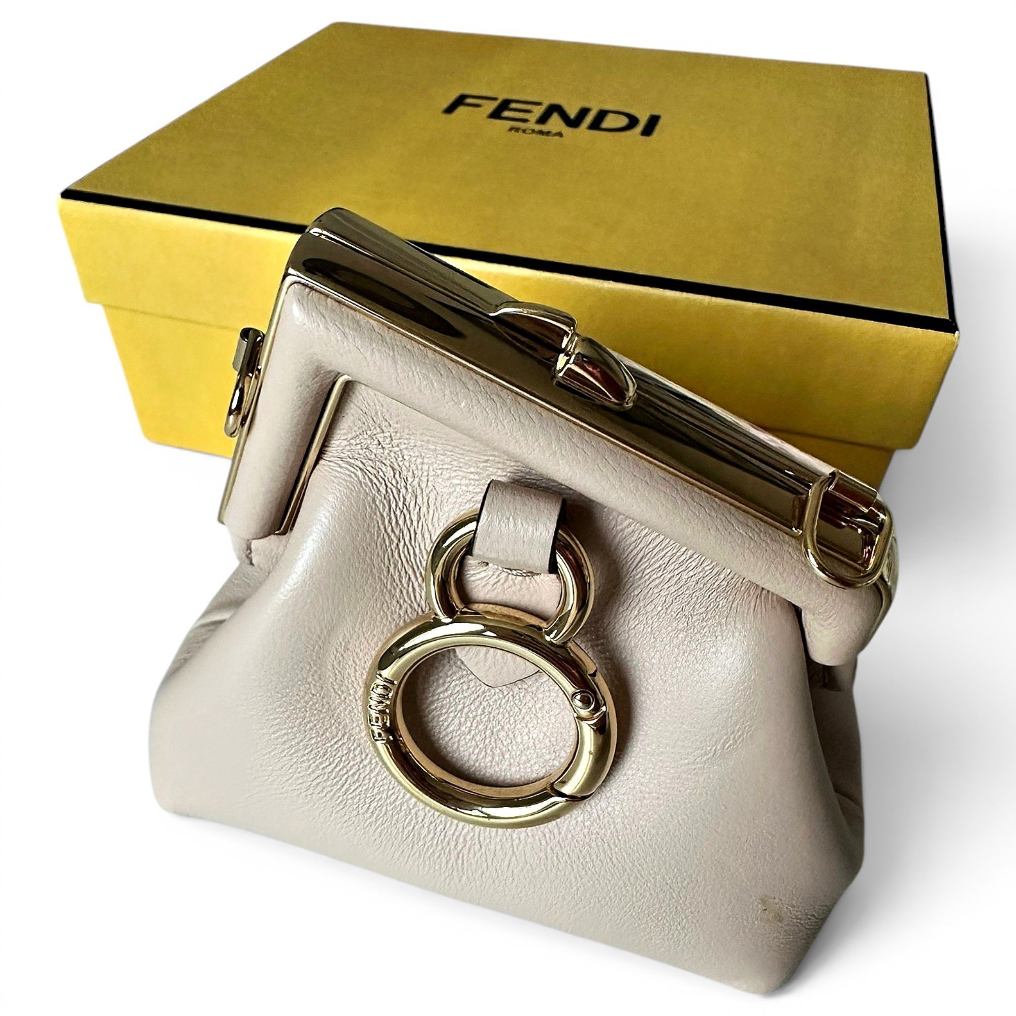 FF leather clutch bag