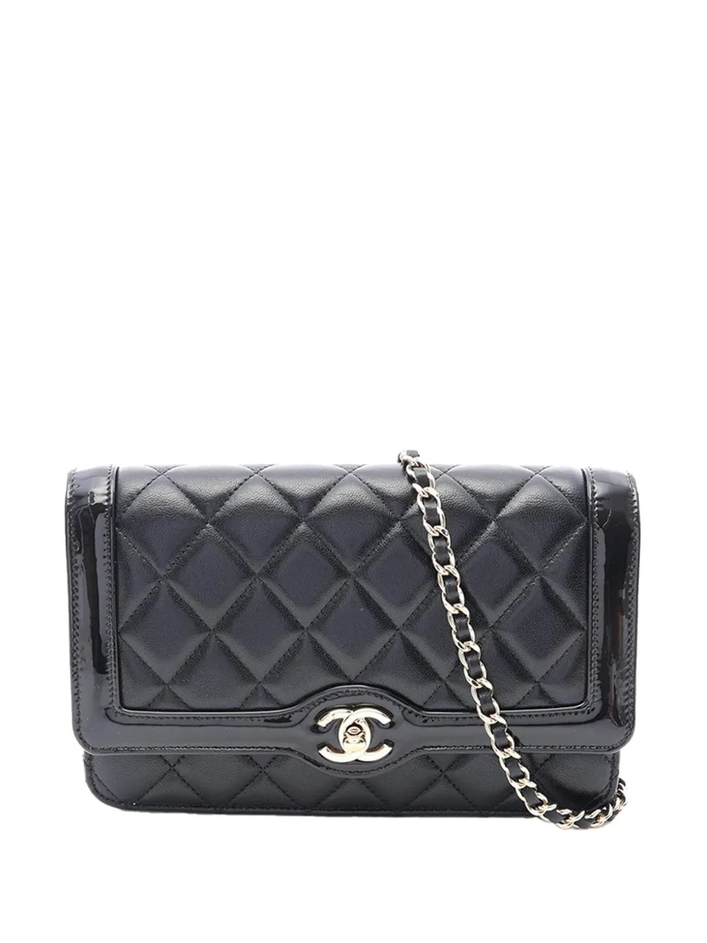 2021-2026 Quilted Lambskin and Patent Hold The Line Wallet On Chain crossbody bag