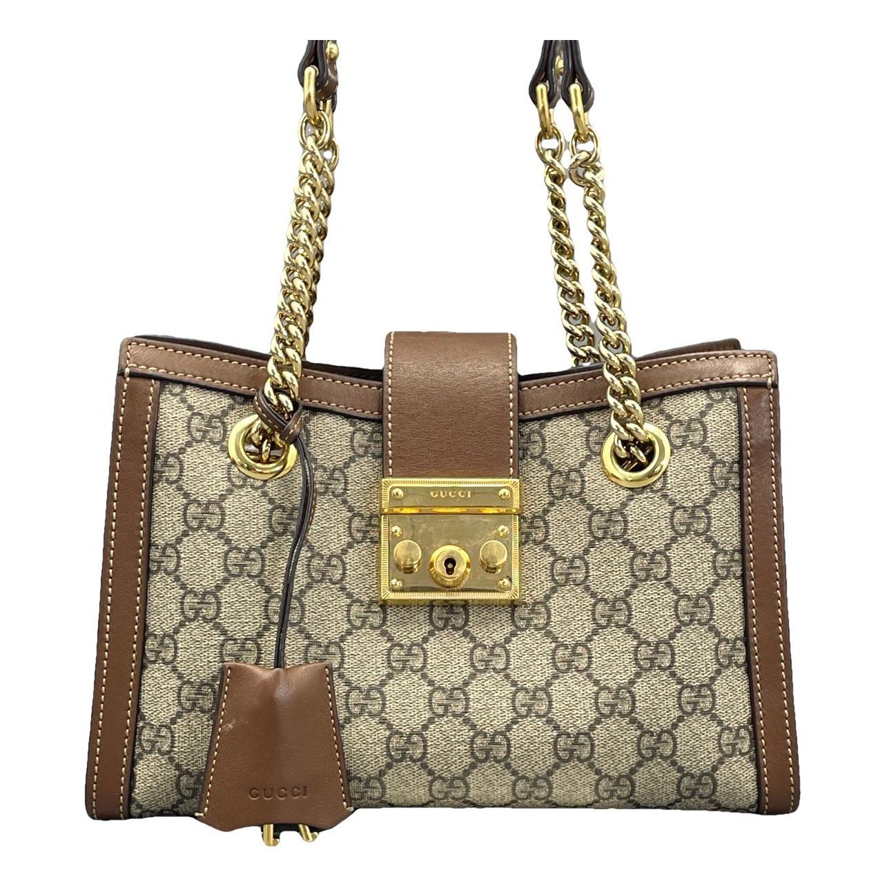 Padlock leather handbag