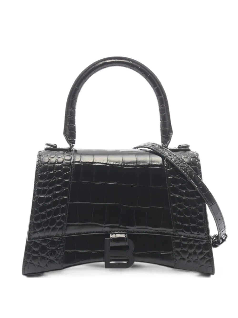 2010s small Hourglass croc-embossed tote bag