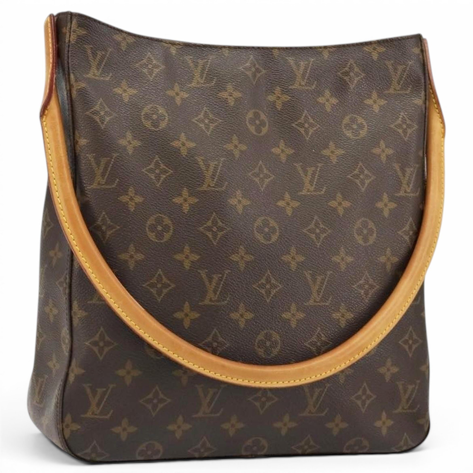 Looping leather handbag