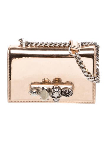 Skull mini jewelled satchel