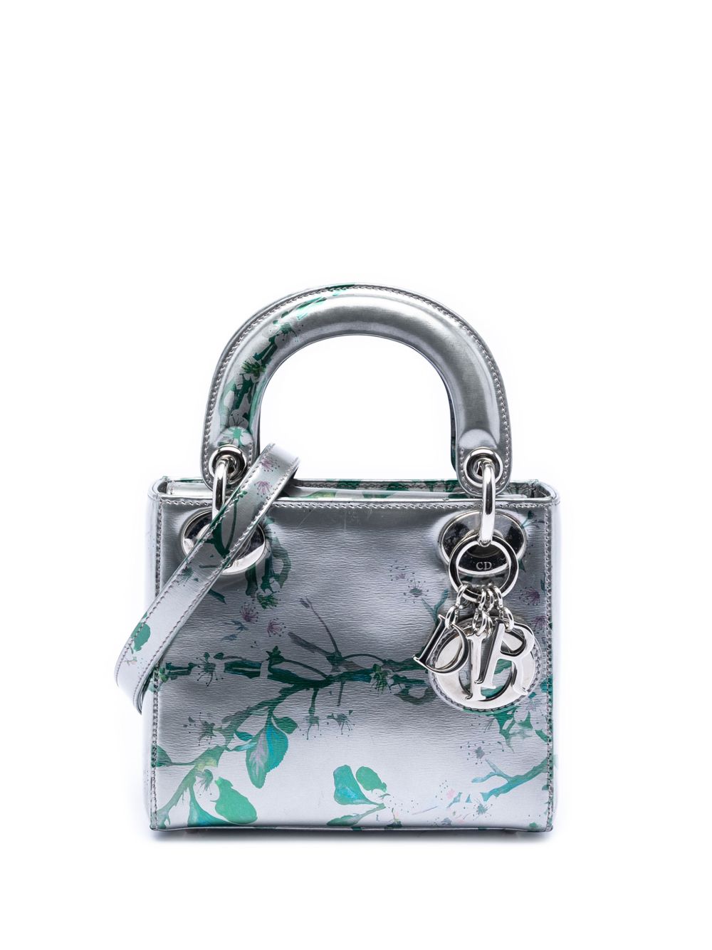 2015 Mini Metallic Lambskin Floral Printed Lady Dior satchel