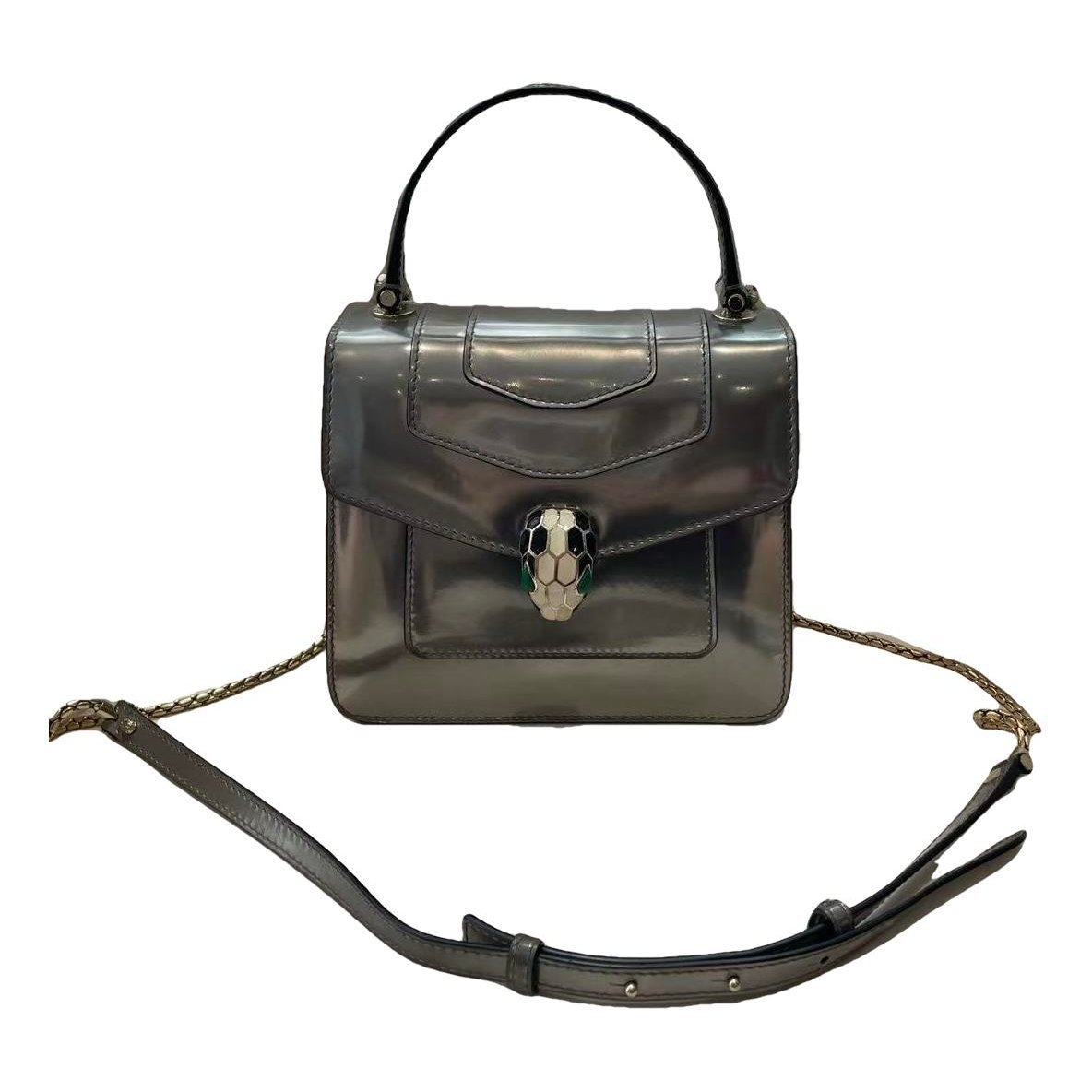 Serpenti patent leather handbag