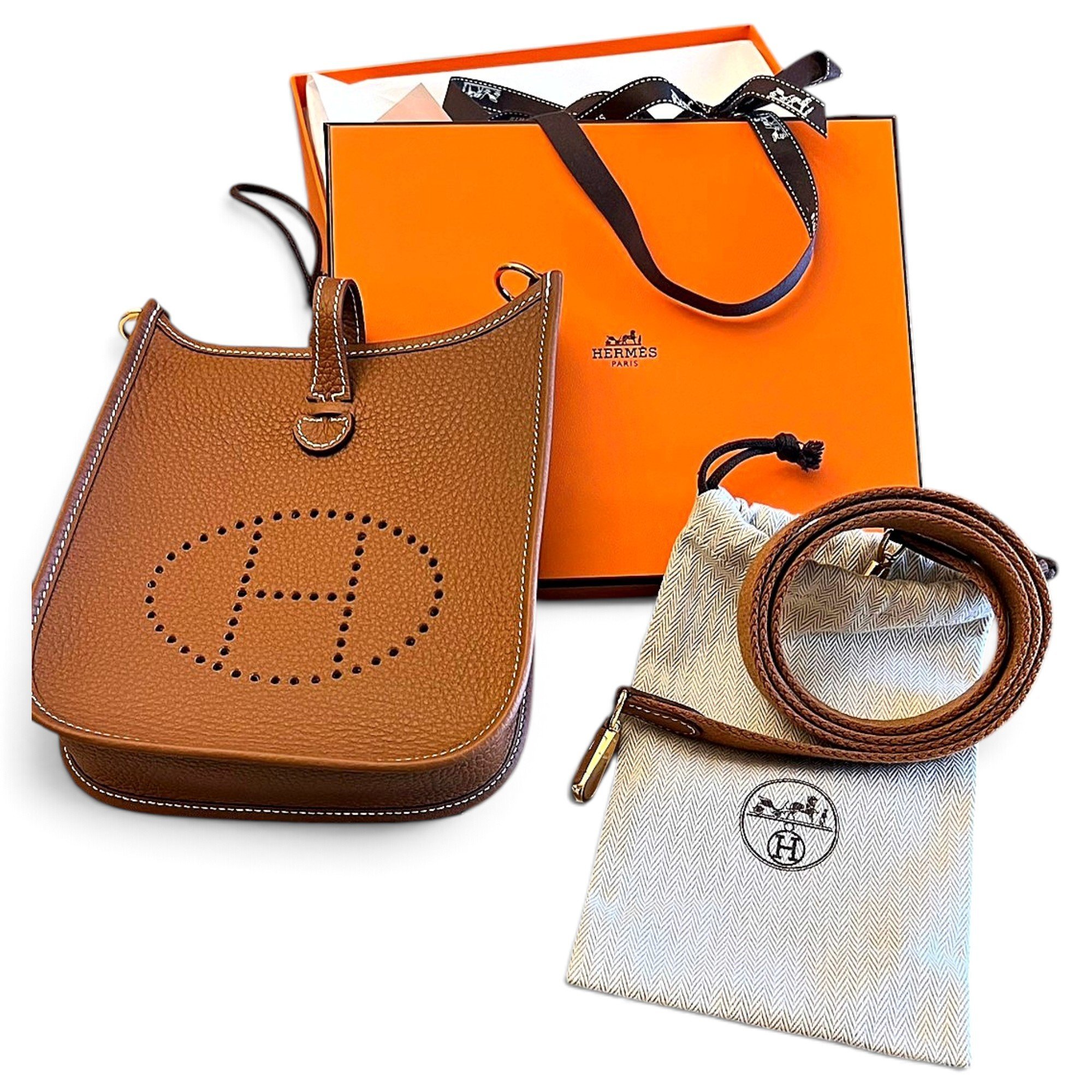 Hermes Evelyne Handbag Gold