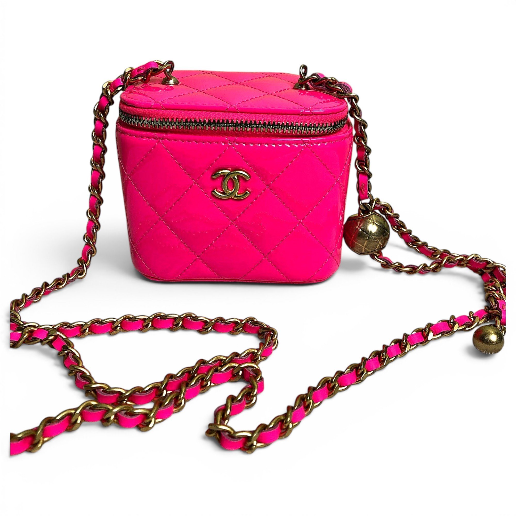 Trendy CC Vanity patent leather handbag
