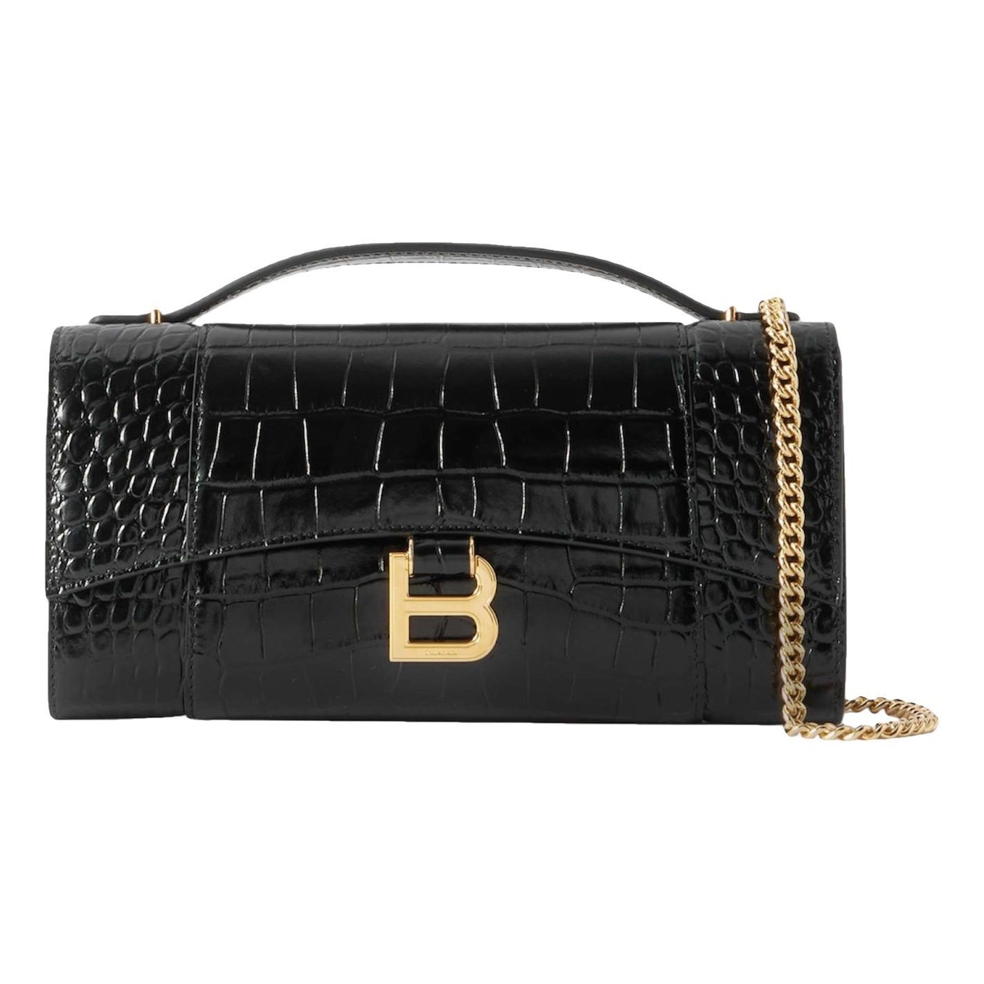 Hourglass leather crossbody bag