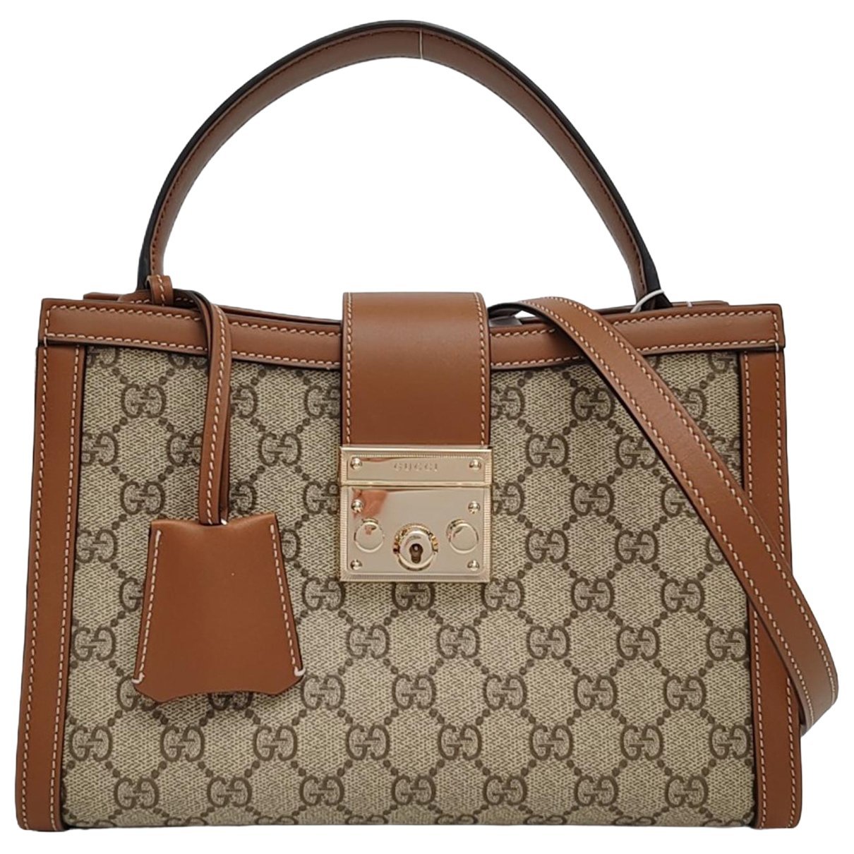 Padlock leather handbag