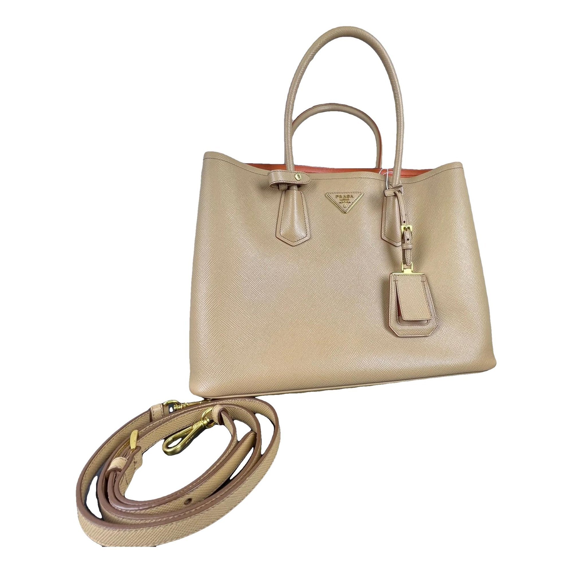 Double leather handbag