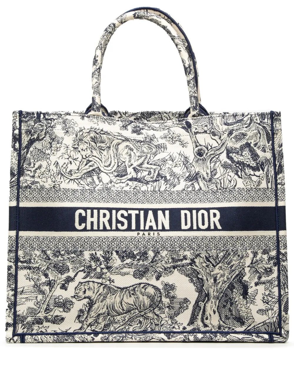2022 Large Canvas Embroidered Dioriviera Toile De Jouy Book tote bag