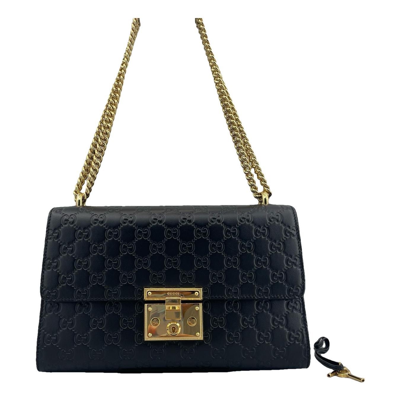 Padlock leather handbag