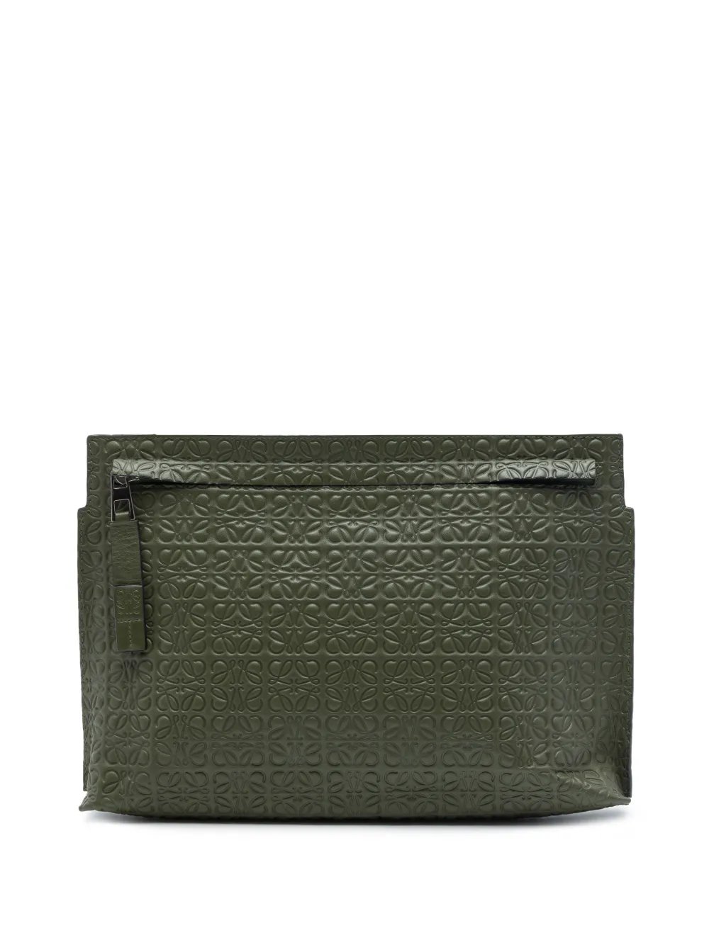 2015 Embossed Leather Anagram Repeat T Pouch clutch bag