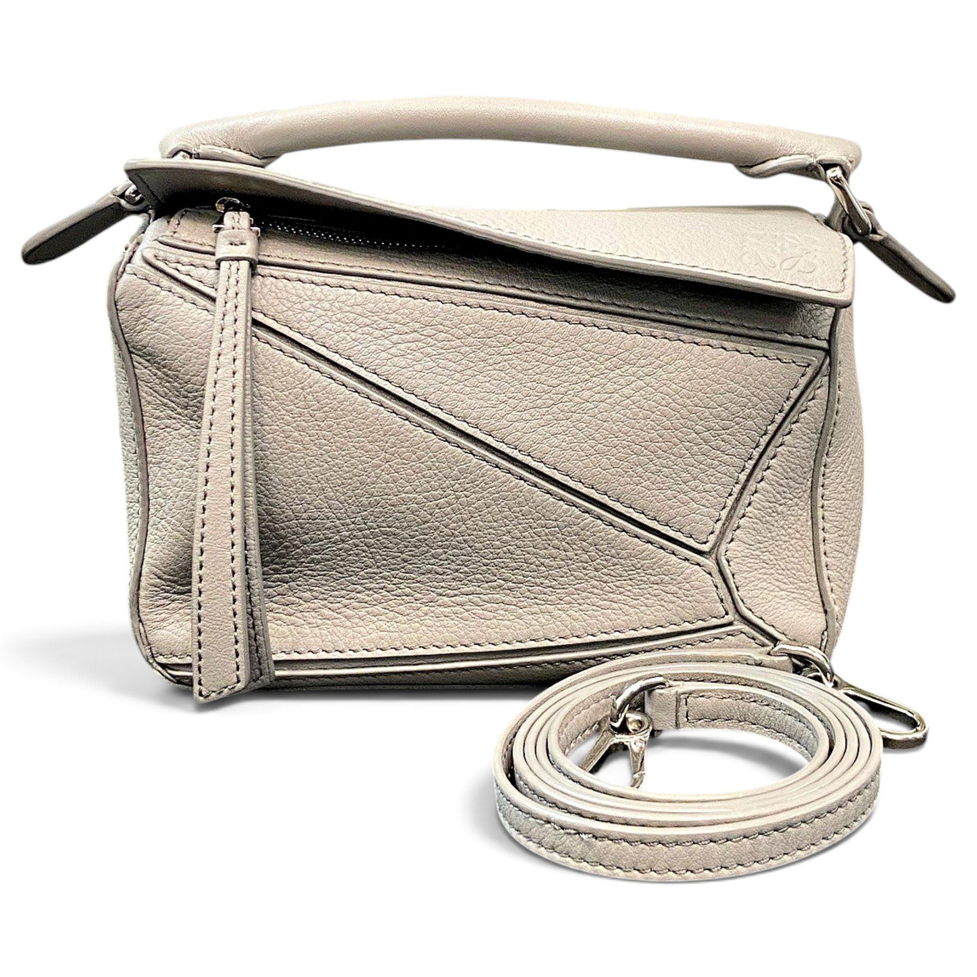 Puzzle leather handbag