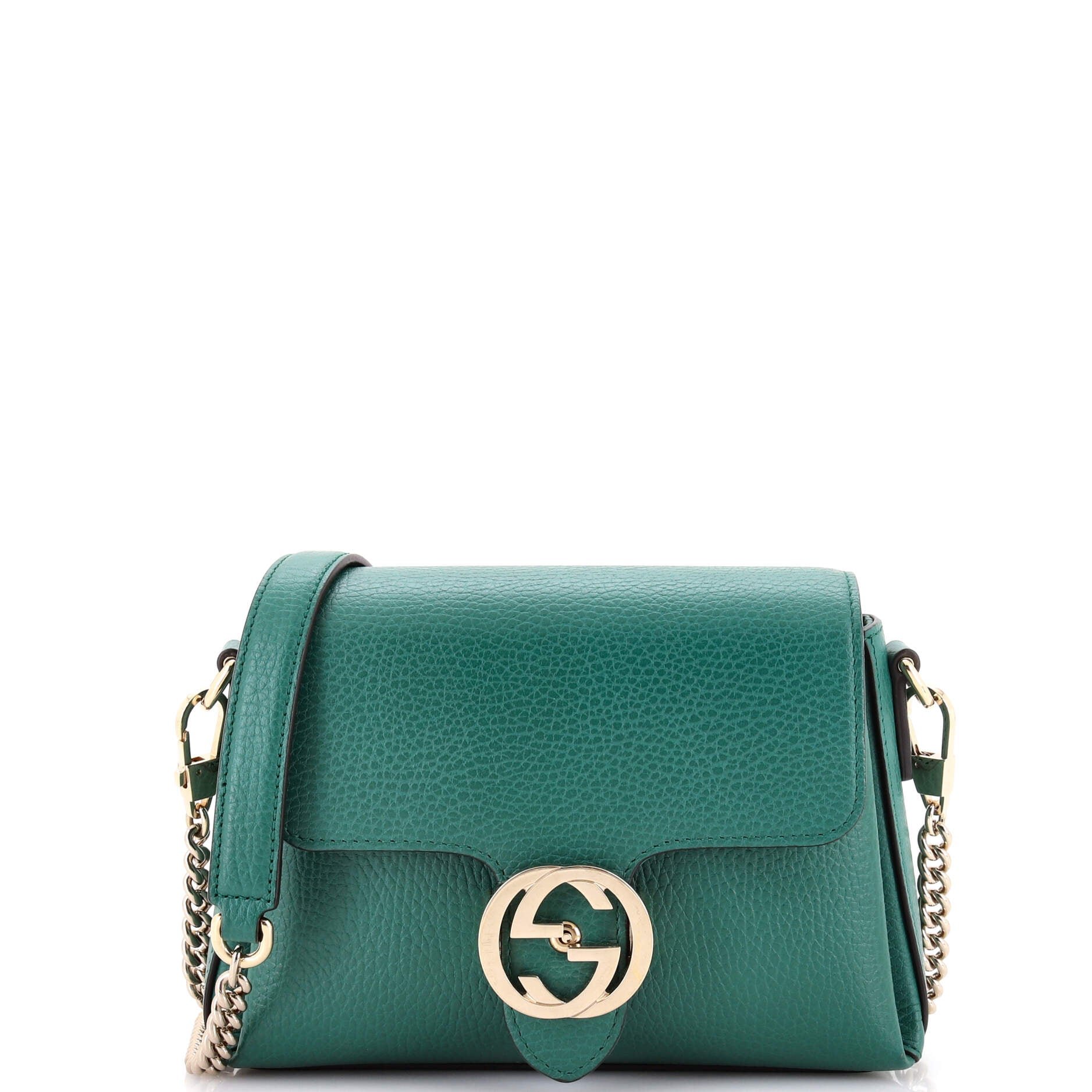 Interlocking Chain Crossbody Bag Leather Small