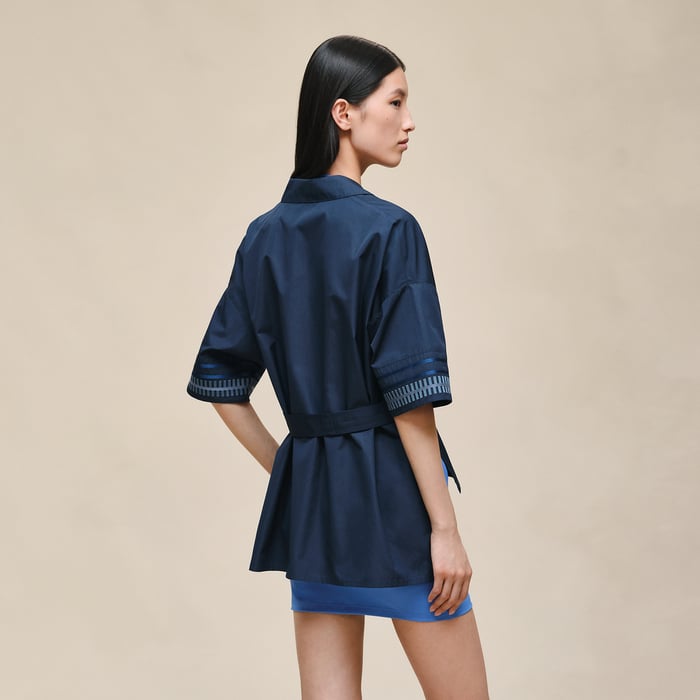 Bleu Outremer Embroidered Beach Tunic