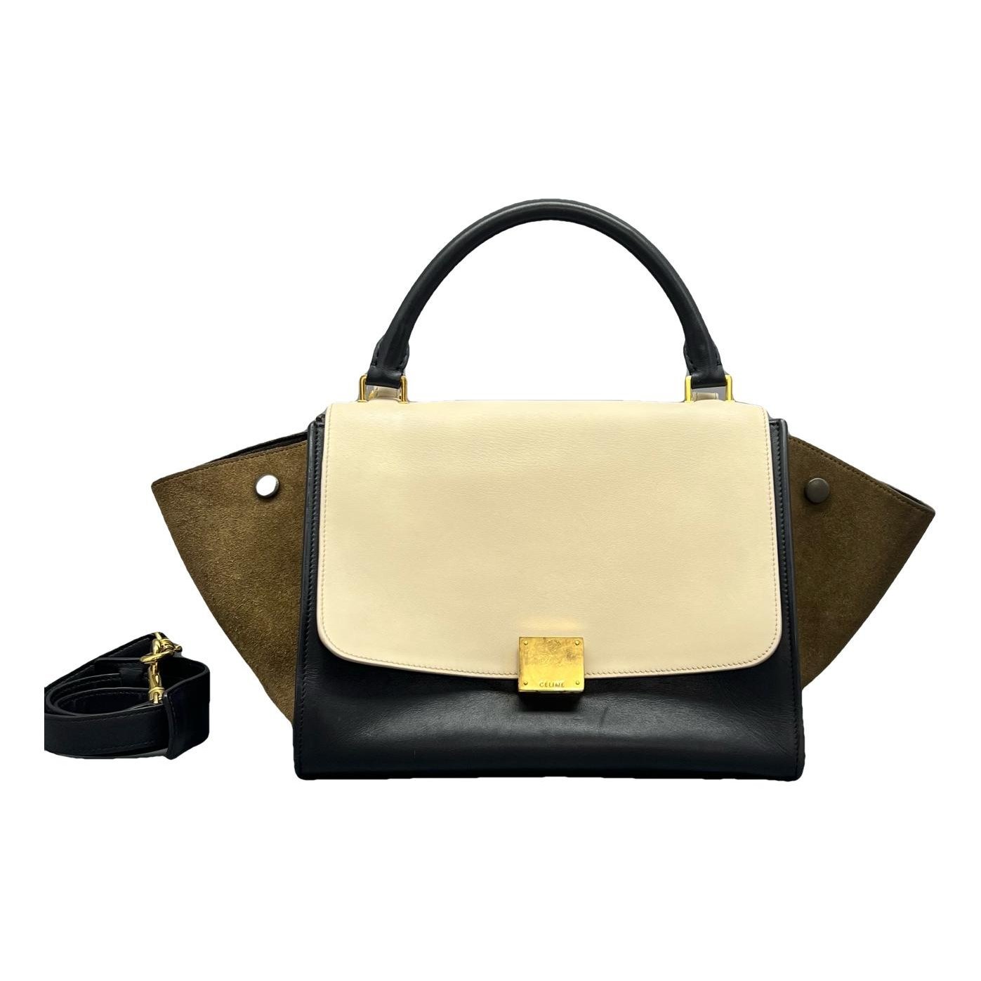 Trapèze leather handbag