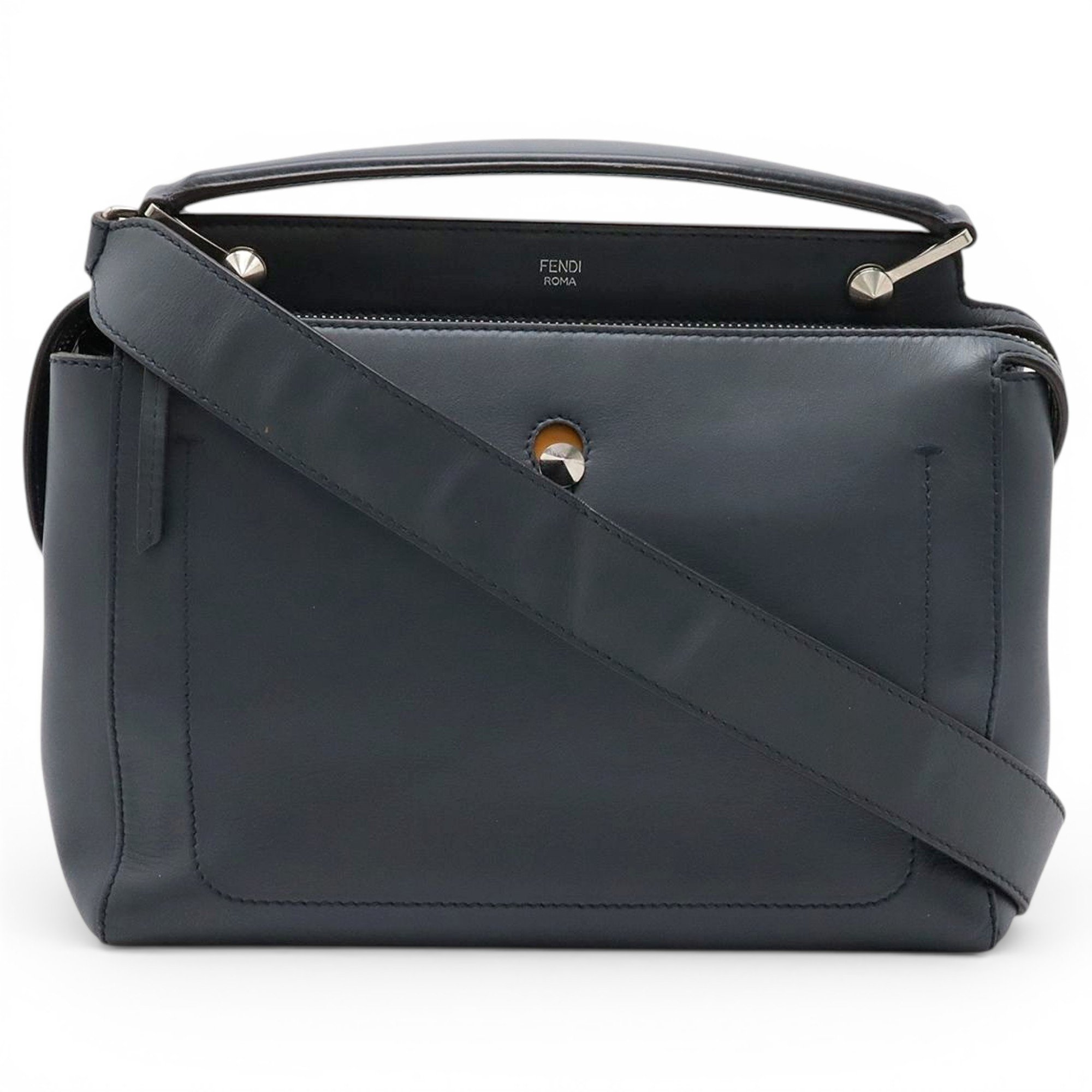 Pocket leather handbag