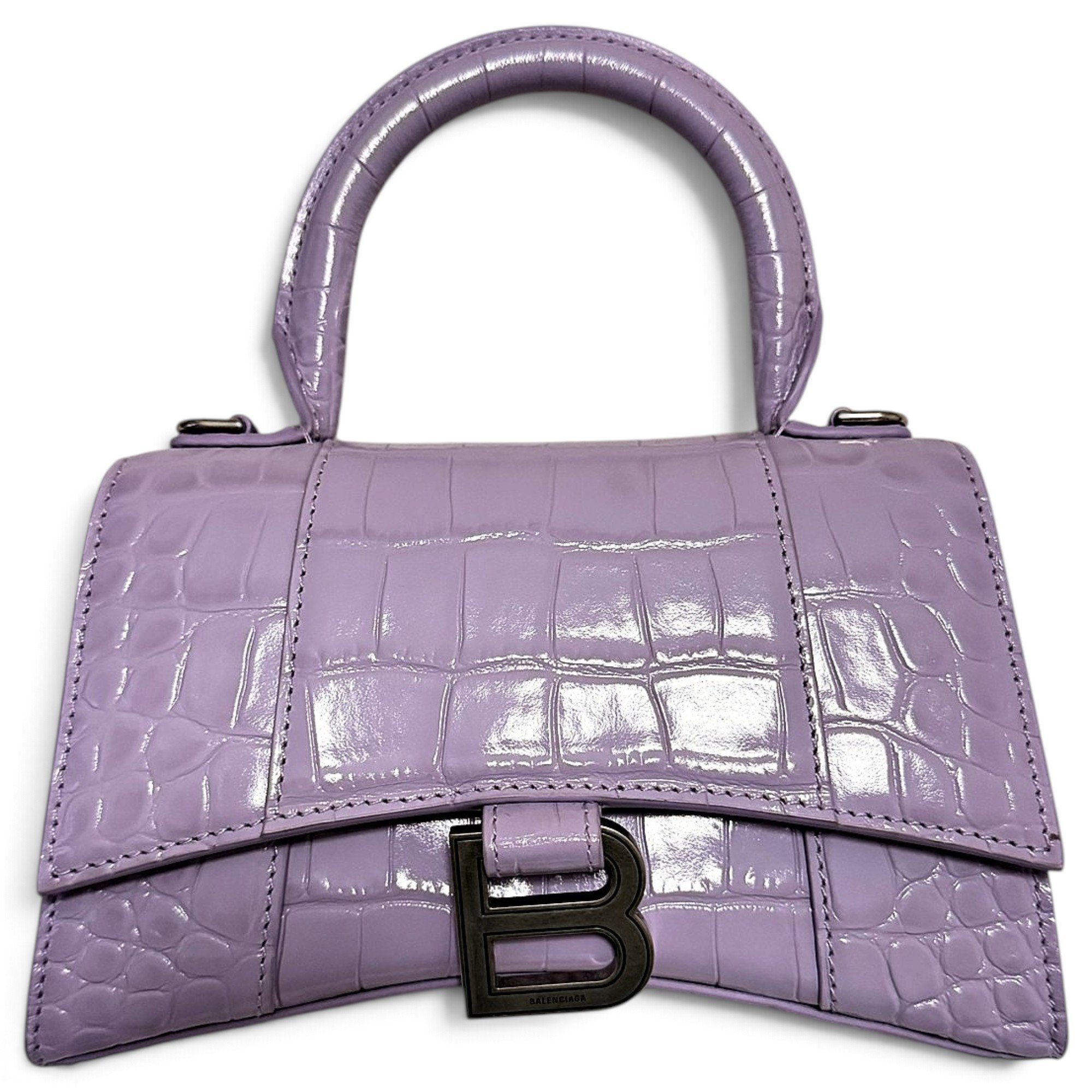 Hourglass leather handbag