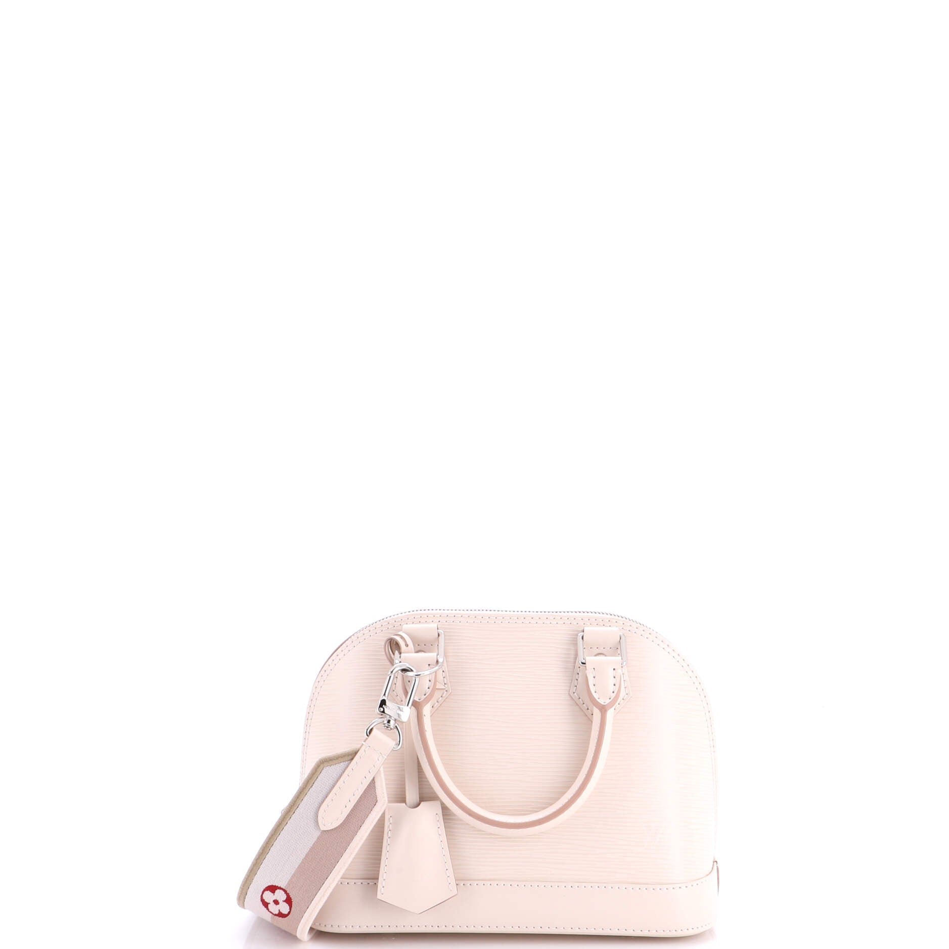 Alma Handbag Epi Leather with Logo Jacquard Strap BB