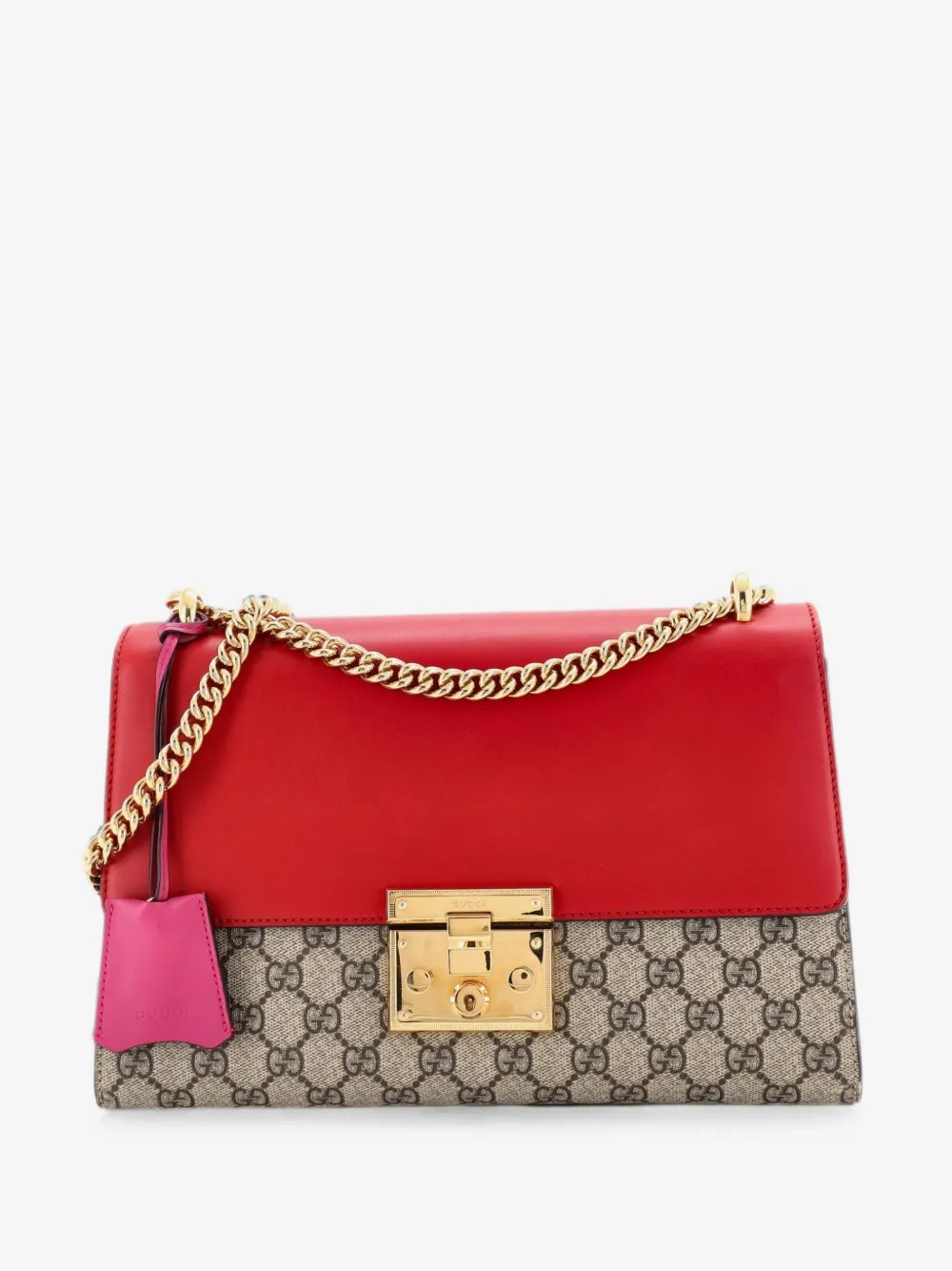 Padlock GG Coated Canvas and Leather Medium shoulder bag