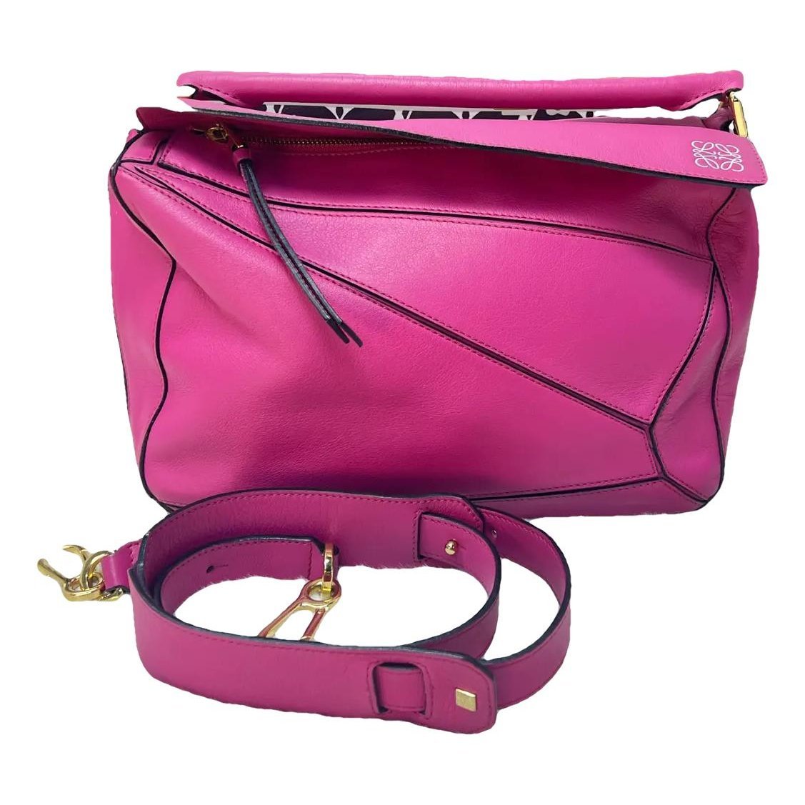 Puzzle leather handbag