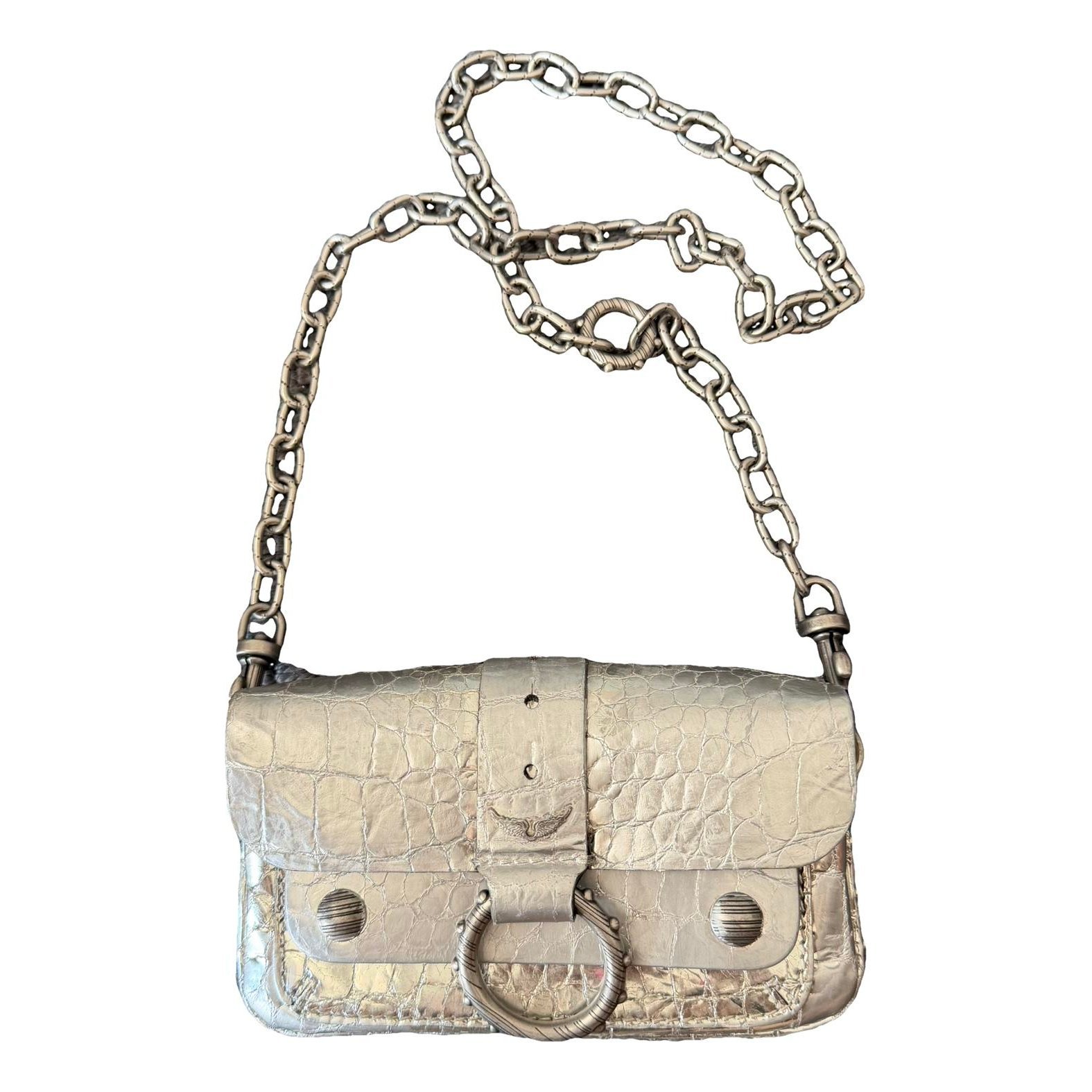 Rock leather clutch bag