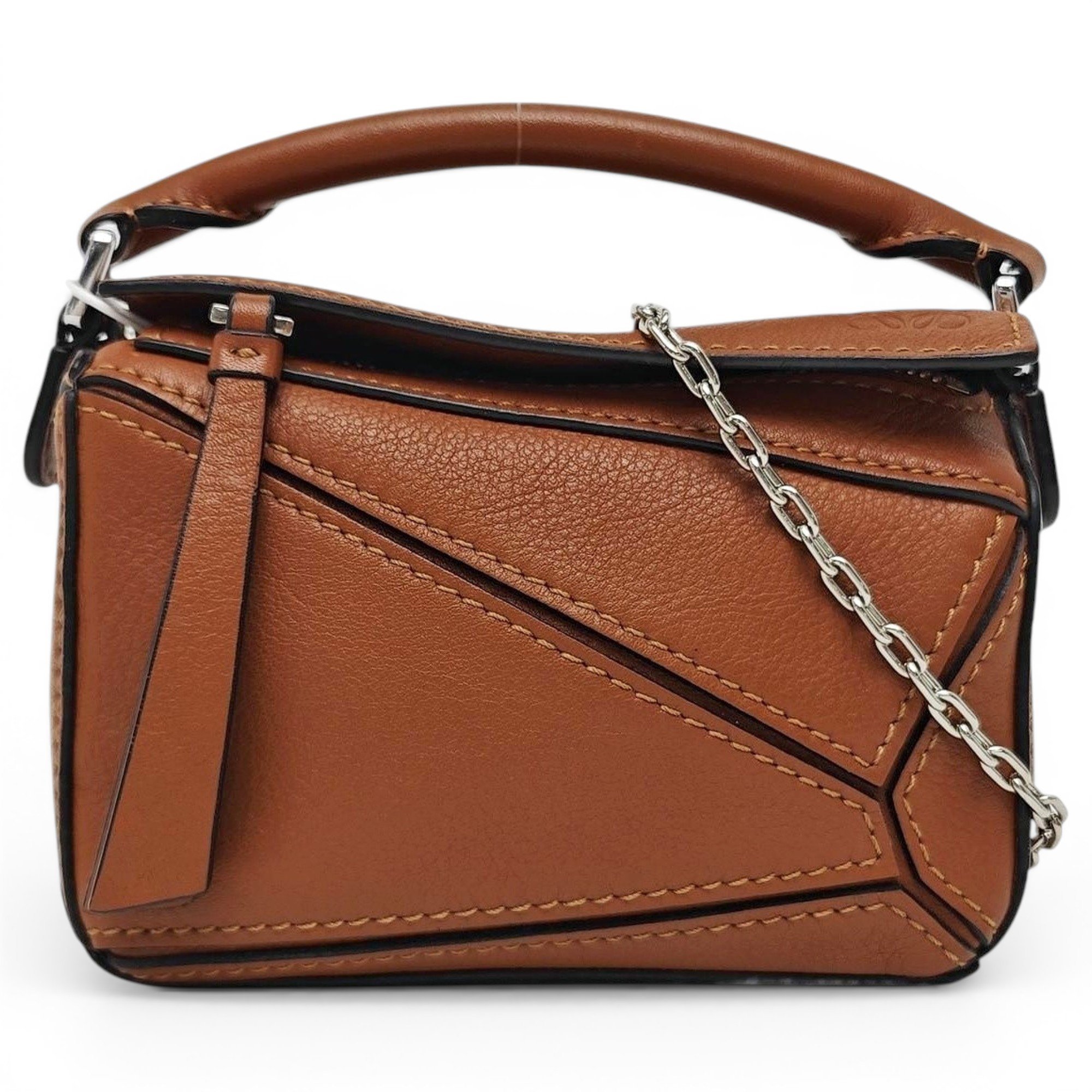Puzzle leather handbag