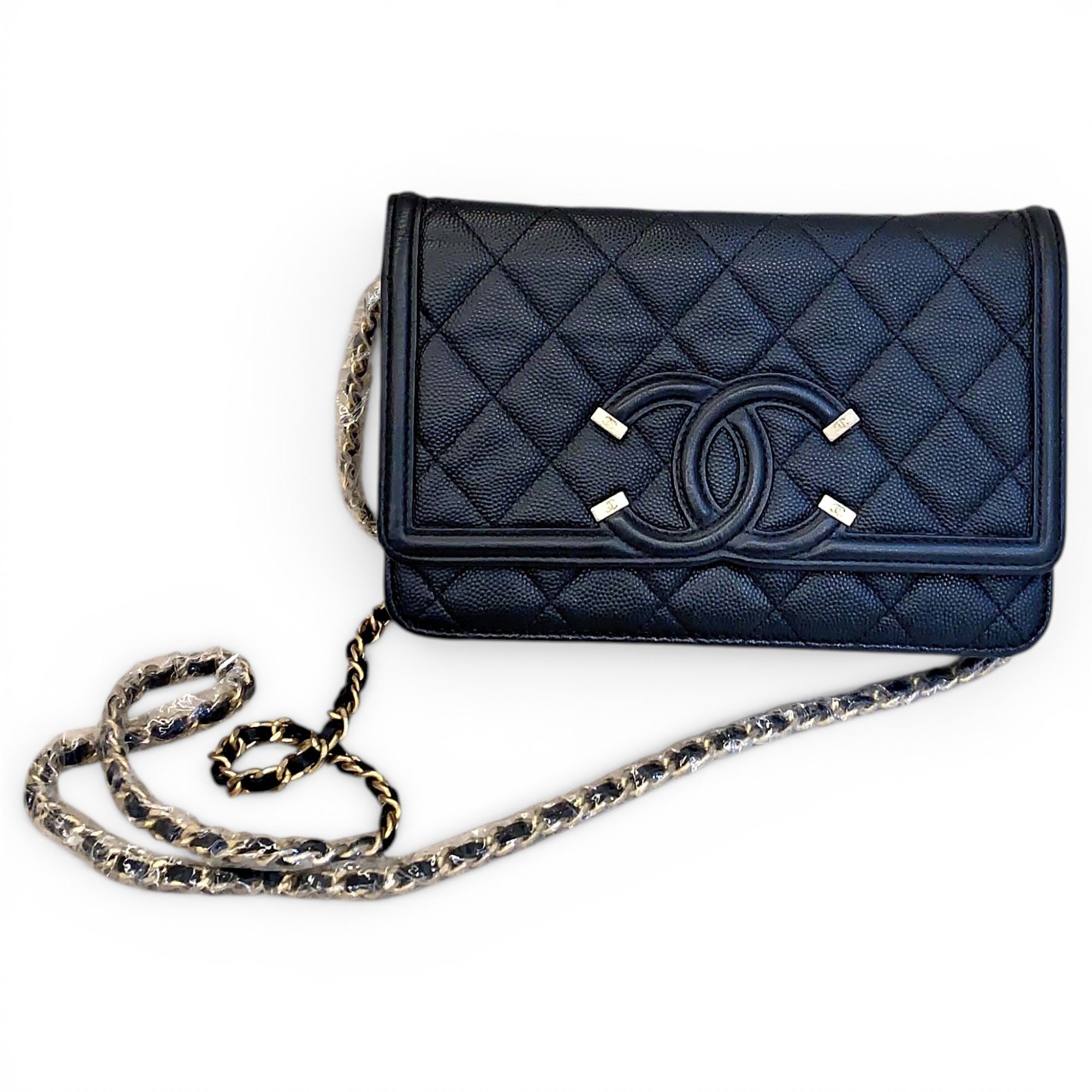 Wallet On Chain Double C leather handbag