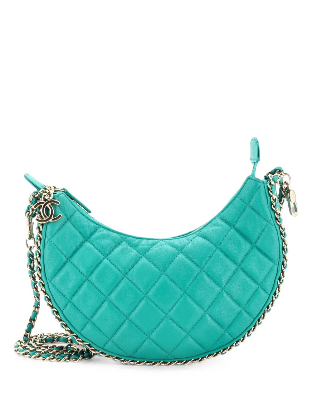 Chain Around Hook Quilted Lambskin Small hobo bag