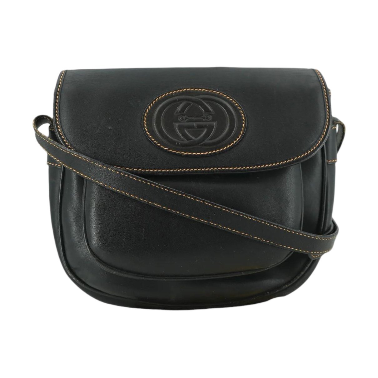 Interlocking leather crossbody bag