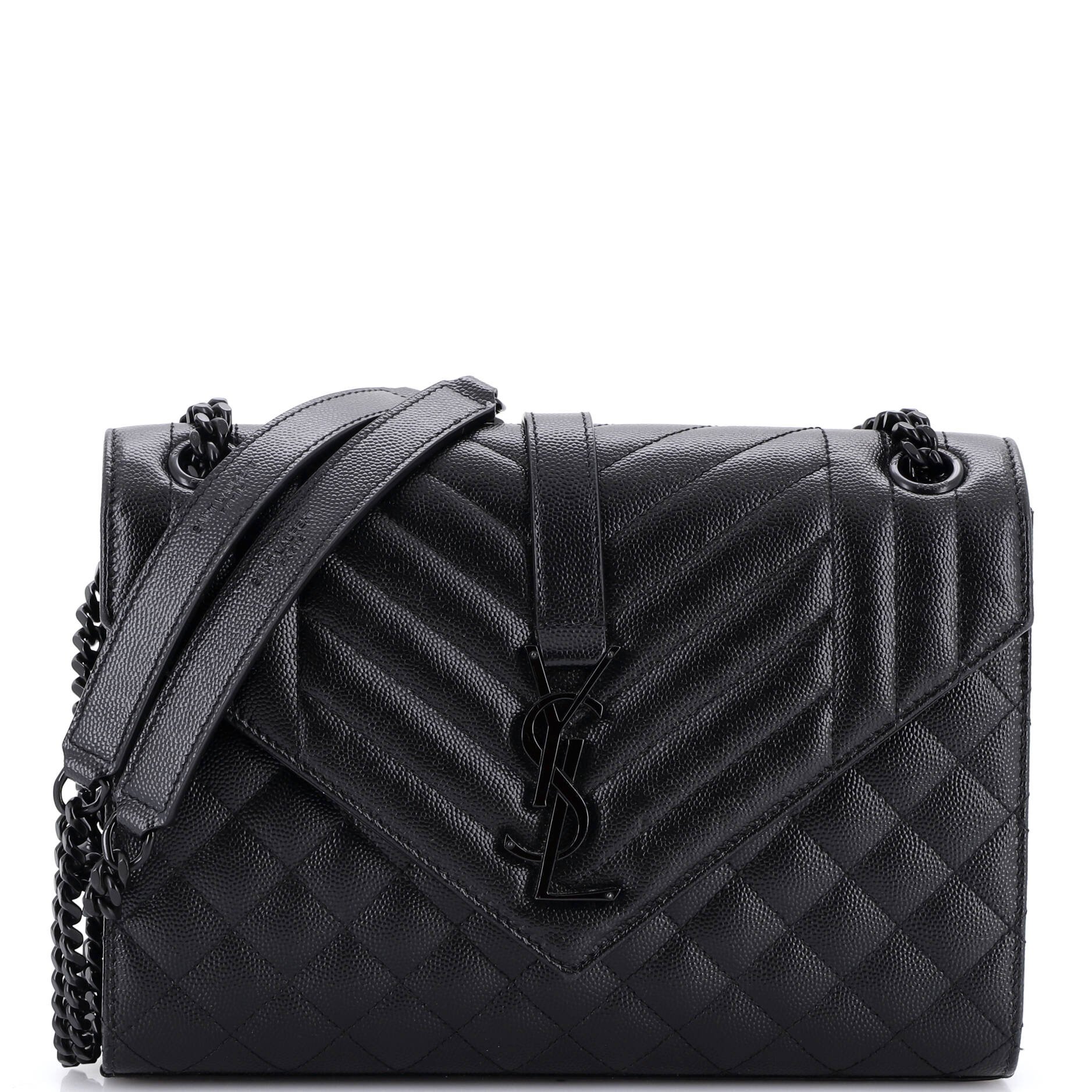 Classic Monogram Envelope Satchel Mixed Matelasse Leather Medium