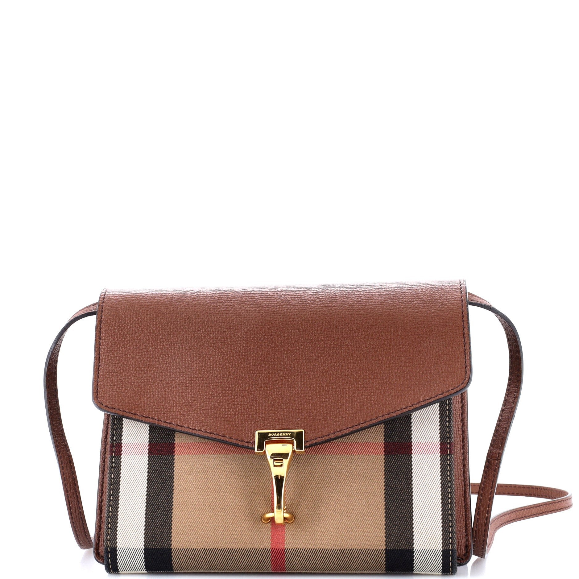 Macken Crossbody Bag Leather and House Check Canvas Baby