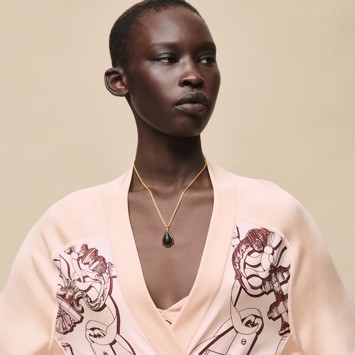 Rose Opaline "Ferronnerie Remix" Long-sleeve Twillaine Cardigan