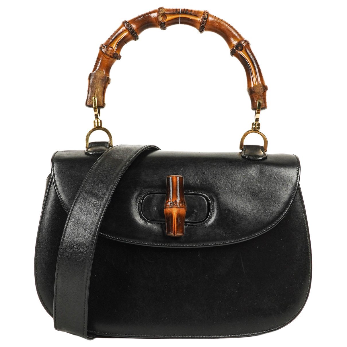 Convertible Bamboo Top Handle leather handbag