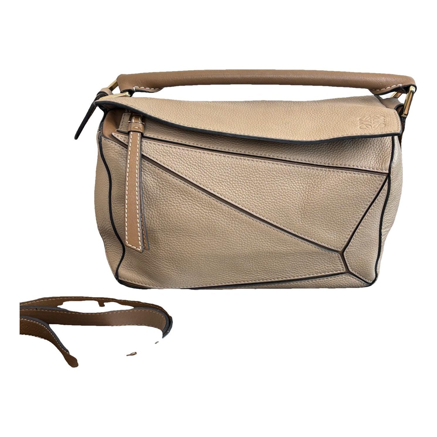 Puzzle leather handbag