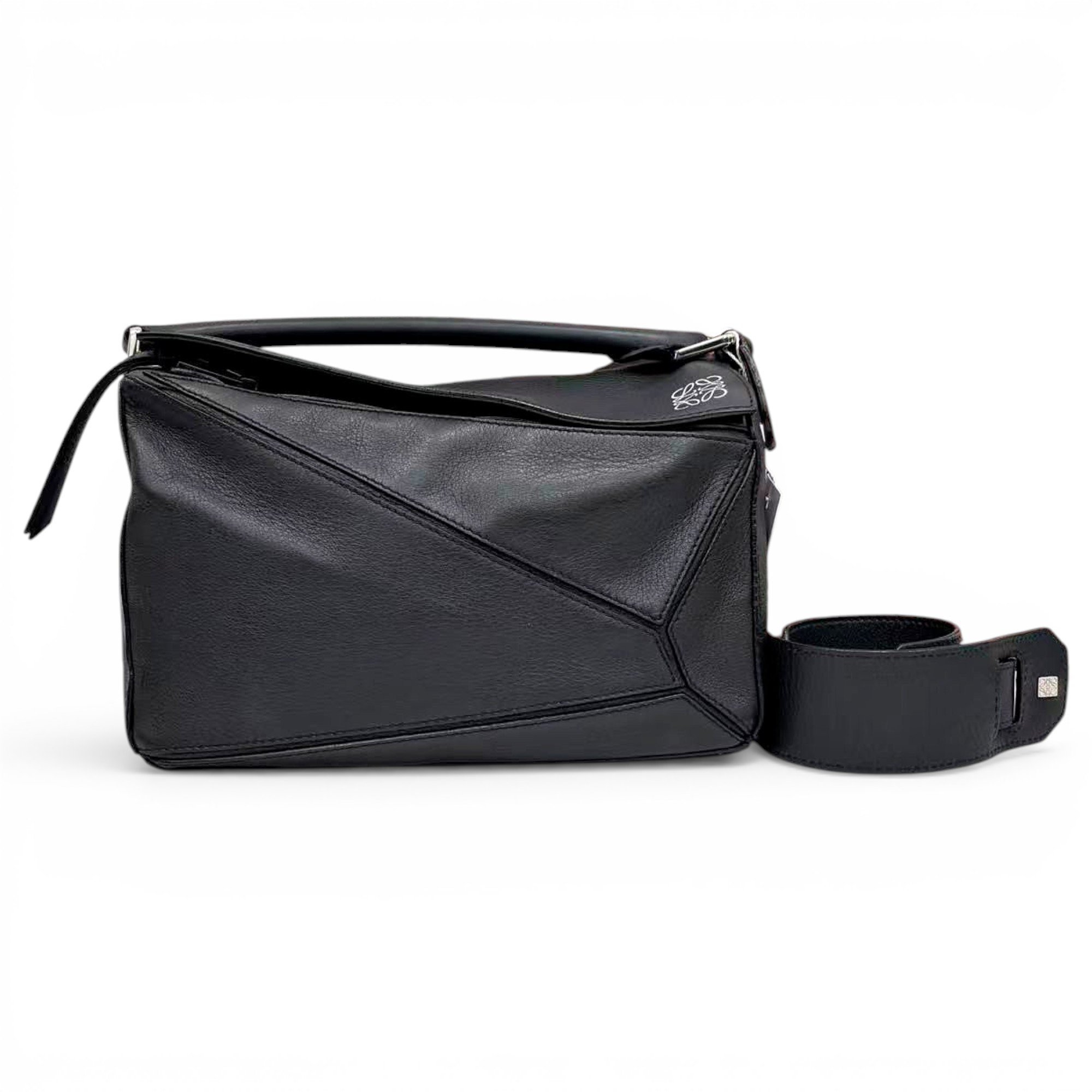 Puzzle leather handbag