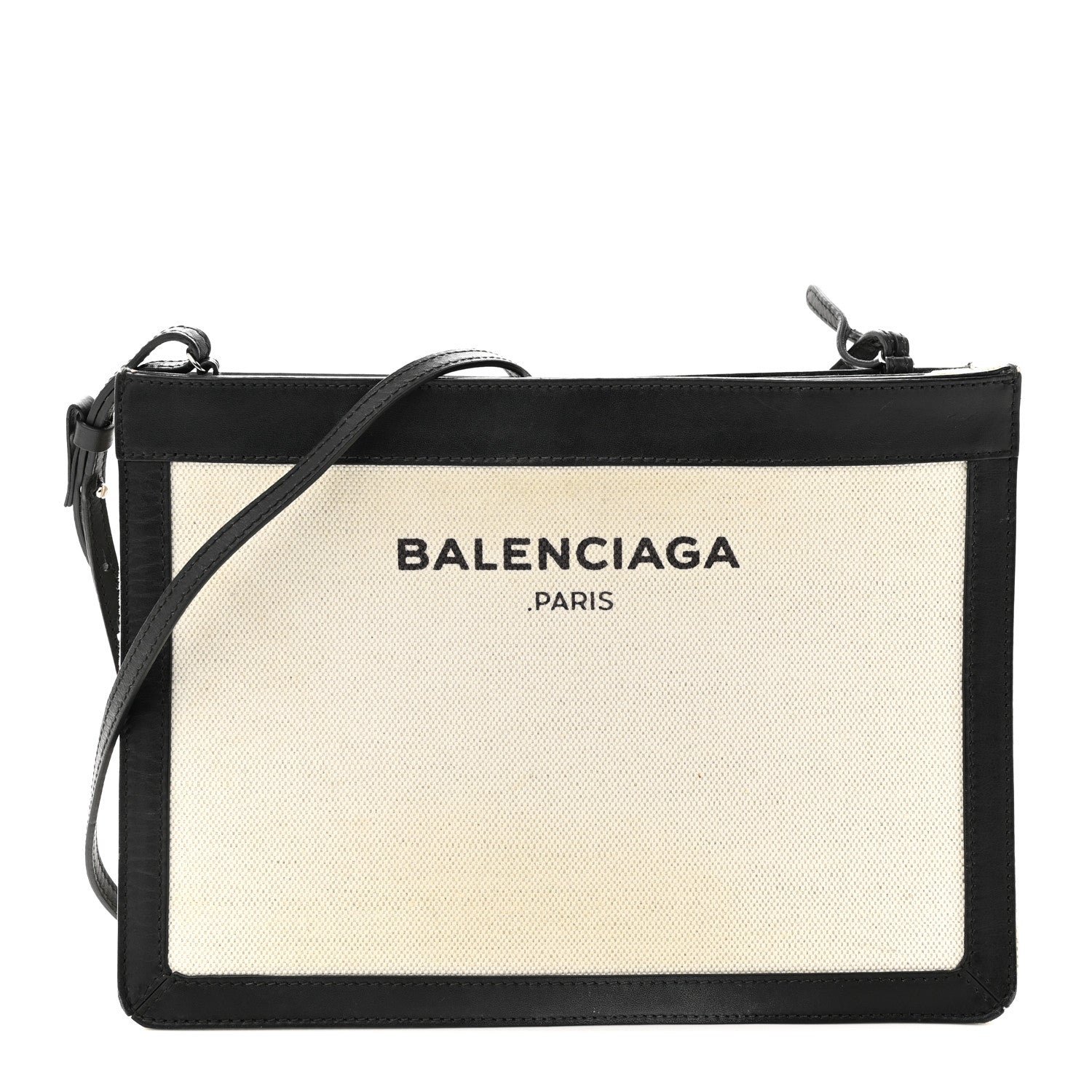 Balenciaga Cotton Canvas Pochette Crossbody Bag Black