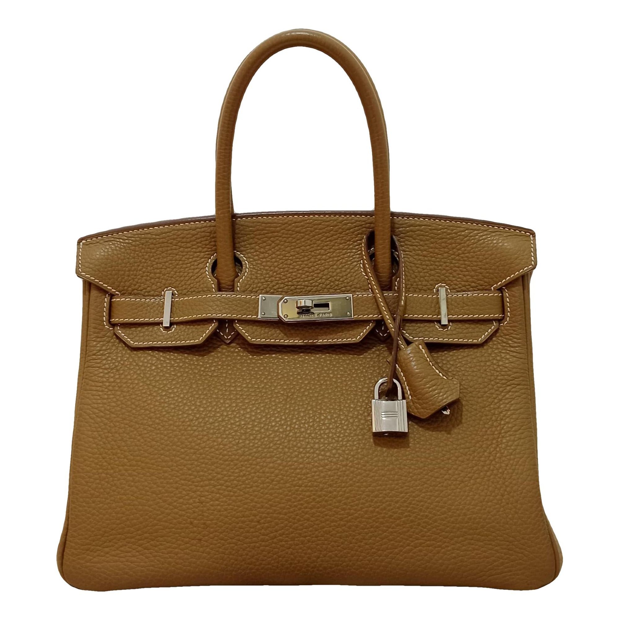 Hermes Birkin 30 Handbag Natural Clemence Leather 2013