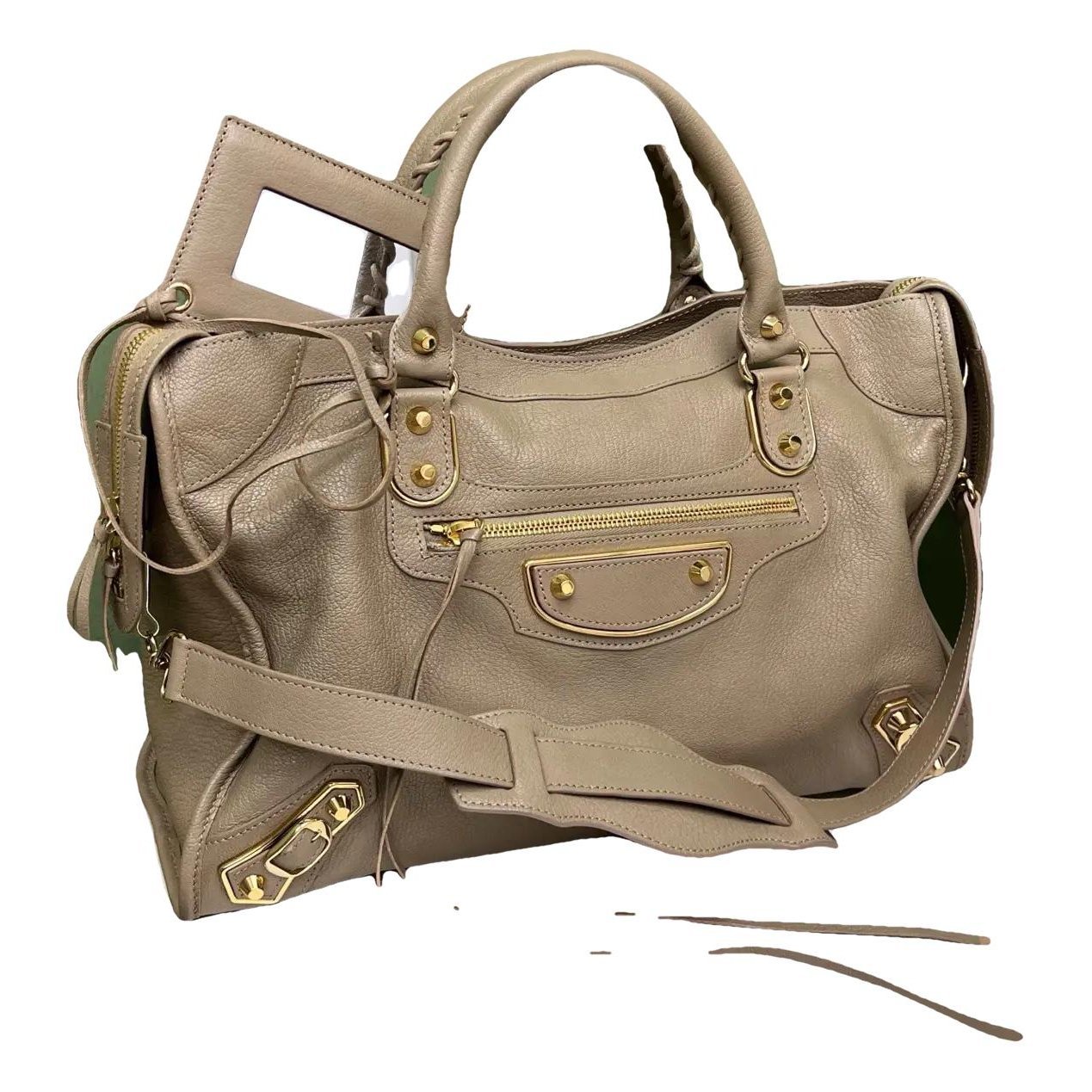 City leather handbag