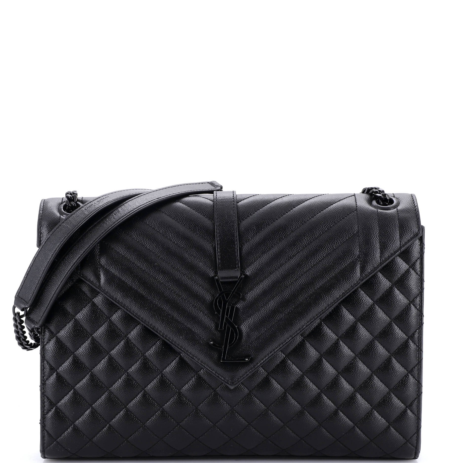 Classic Monogram Envelope Satchel Mixed Matelasse Leather Large