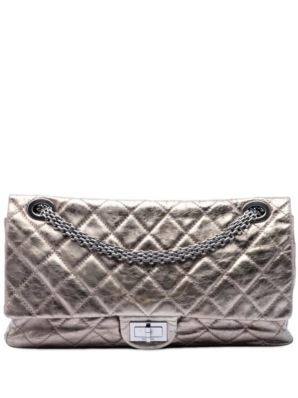 2006-2008 Metallic Aged Calfskin Reissue 2.55 Double Flap 227 shoulder bag
