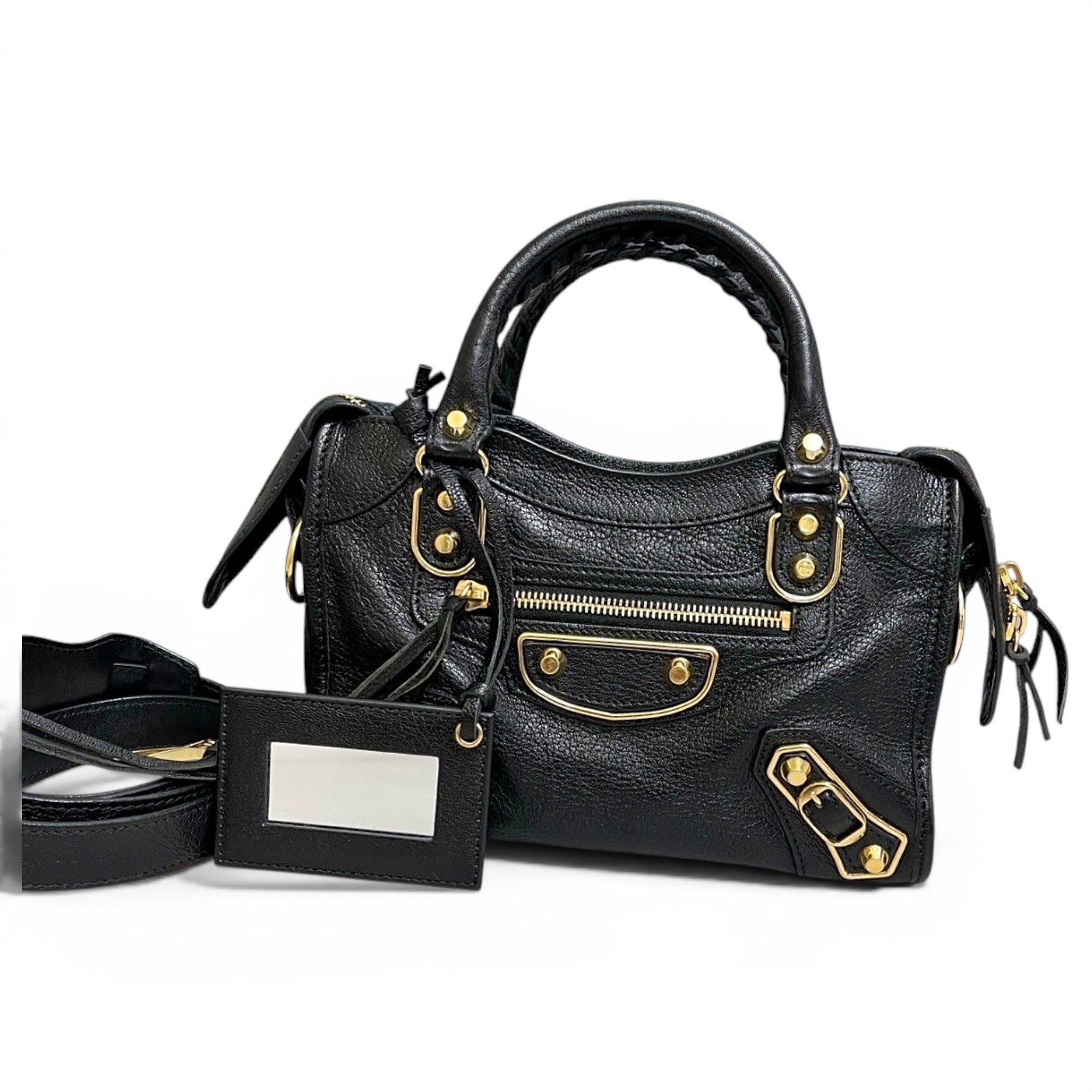 City leather handbag