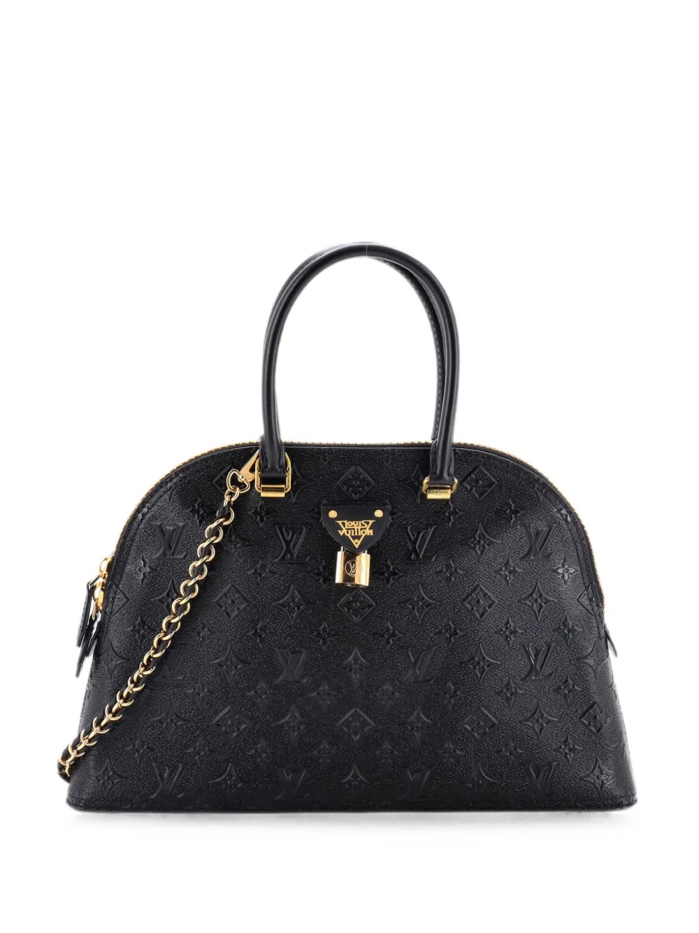 Moon Alma Bag Embossed Monogram Midnight Canvas satchel