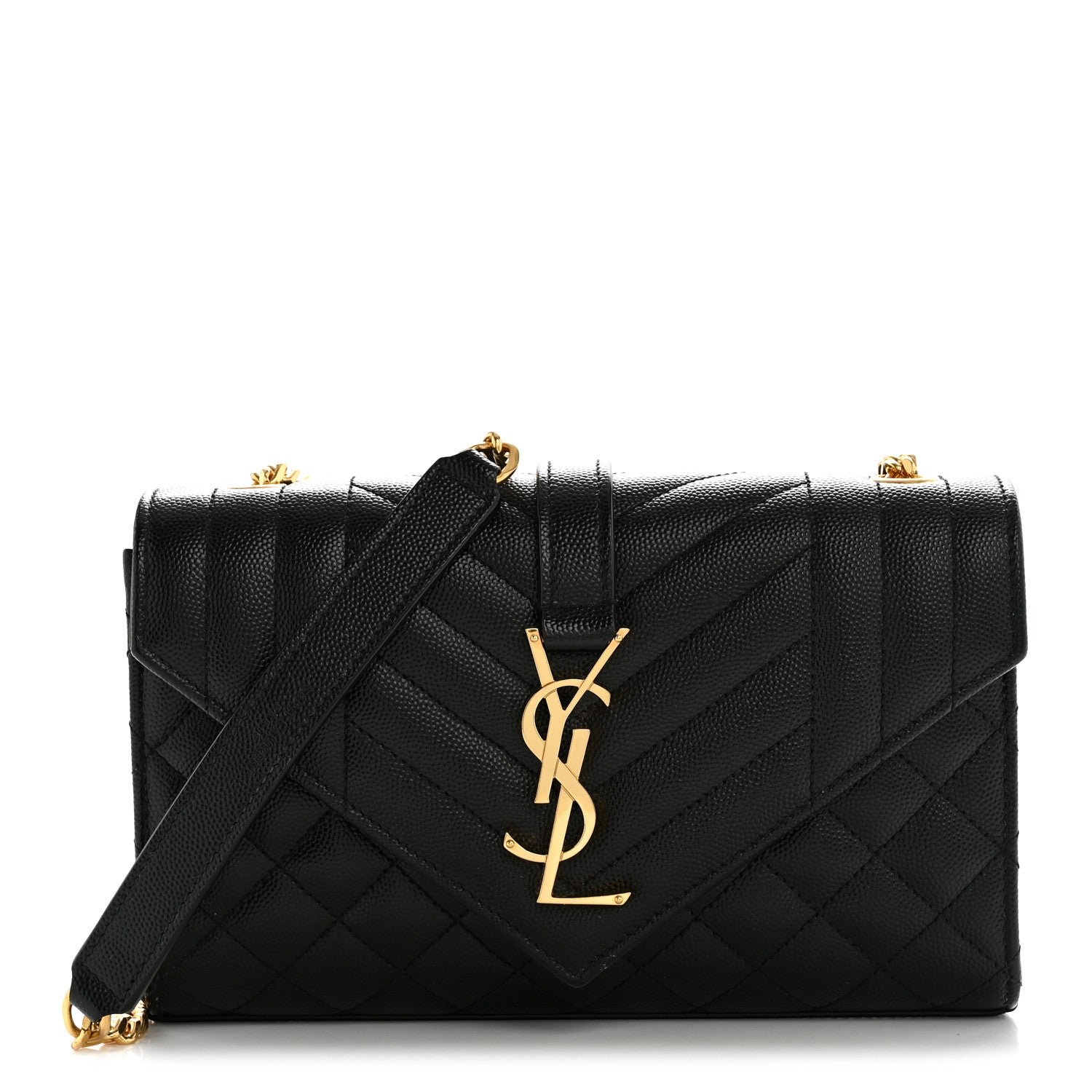 Saint Laurent Grain De Poudre Textured Mixed Matelasse Triquilt Small Monogram Satchel Black