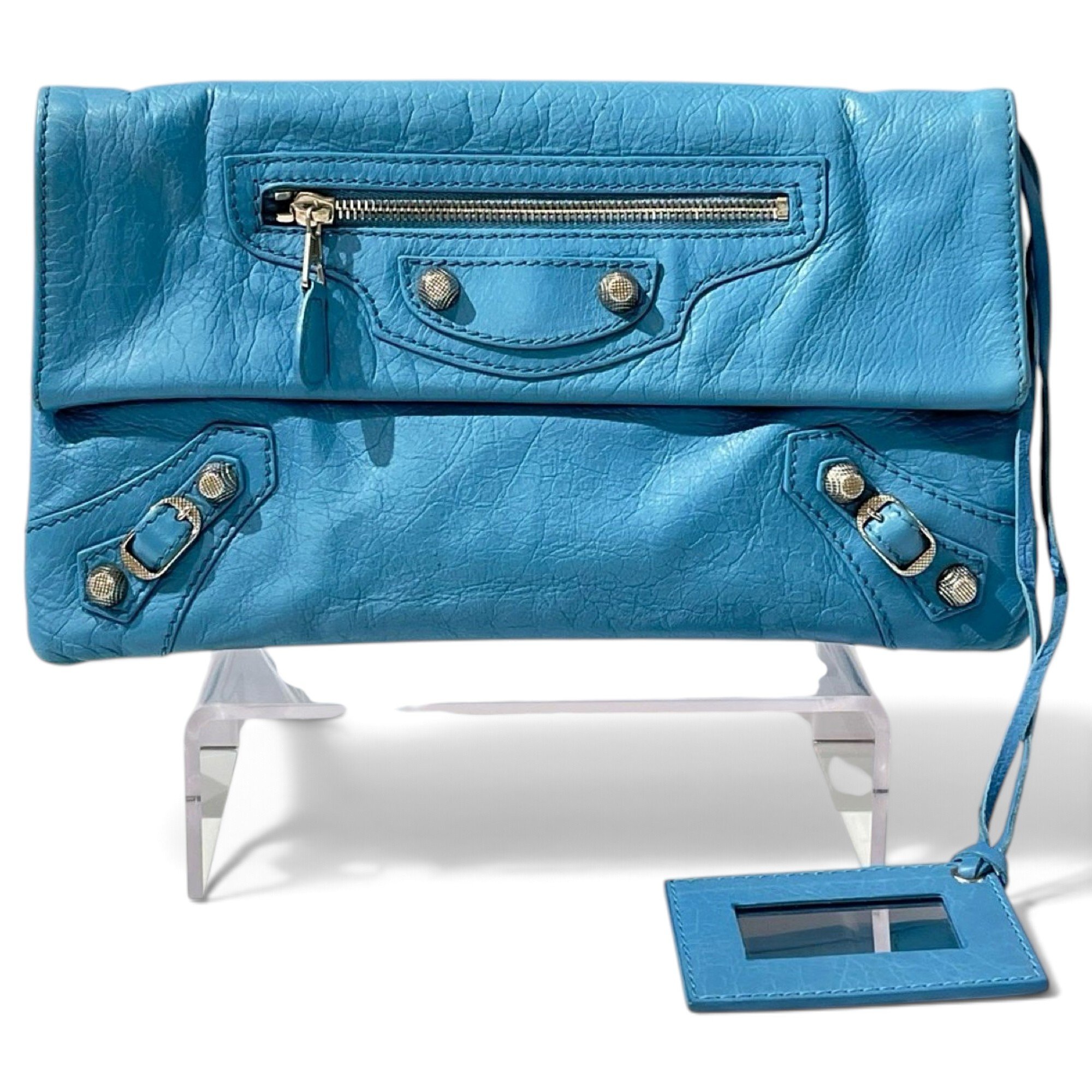Envelop leather clutch bag